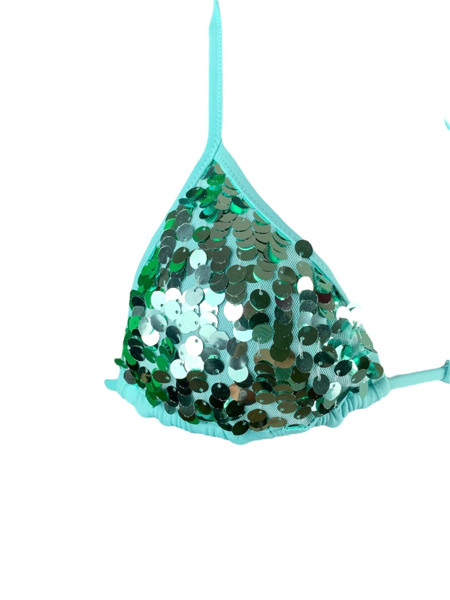 Coals Beach Bikini Triangolo Paillettes Verde Acqua - Bikini D'amare Riccione