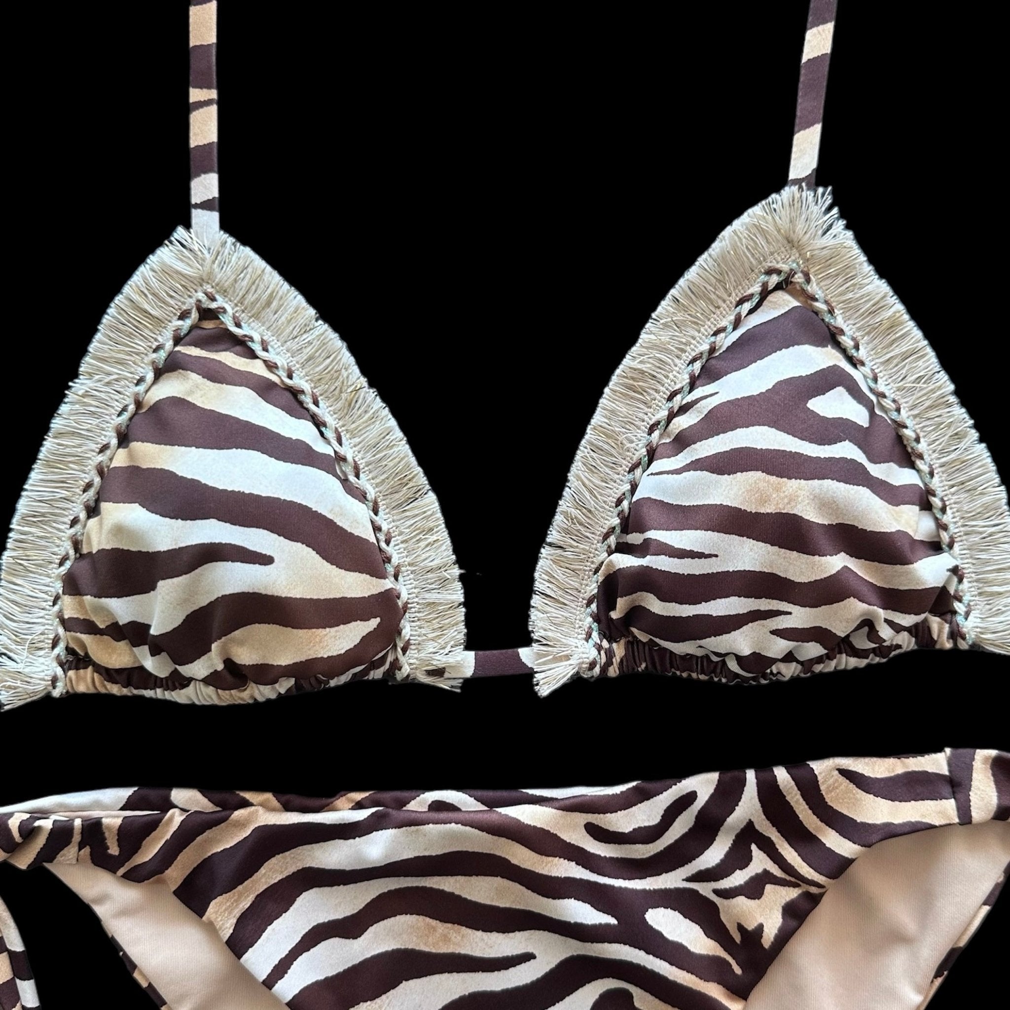 Genius Bikini Triangolo Madagascar Panna Marrone Genius Beachwear