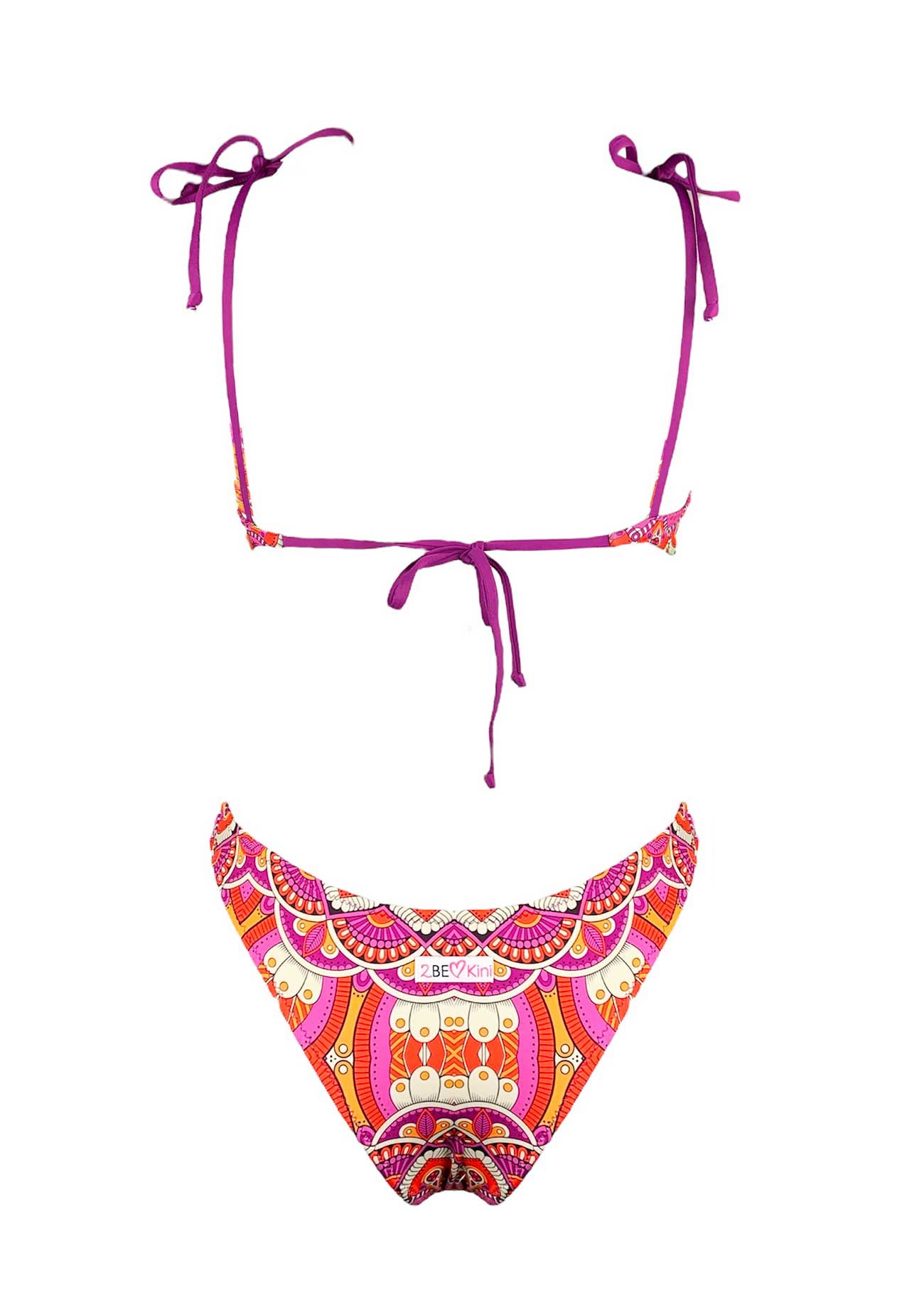 2Bekini Bikini Top Indian Charme Corallo - Bikini D'amare Riccione