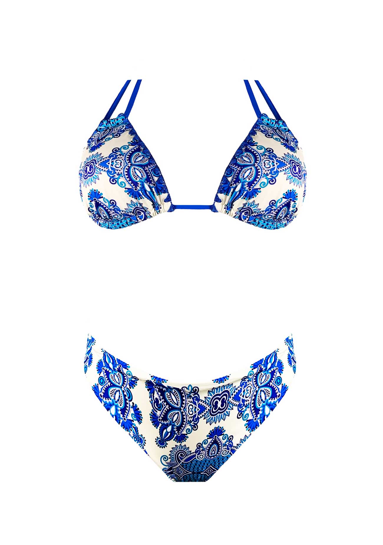2Bekini Bikini Triangolo Candy Paisley Indigo - Bikini D'amare Riccione