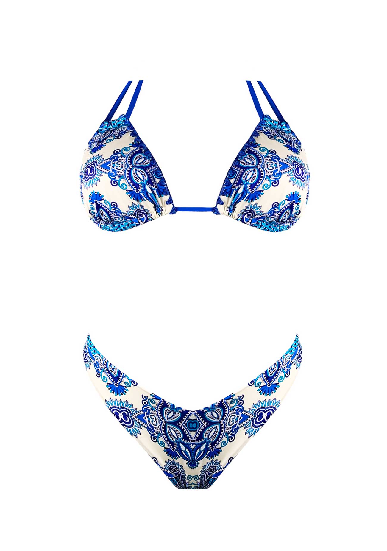 2Bekini Bikini Triangolo Candy Paisley Indigo - Bikini D'amare Riccione
