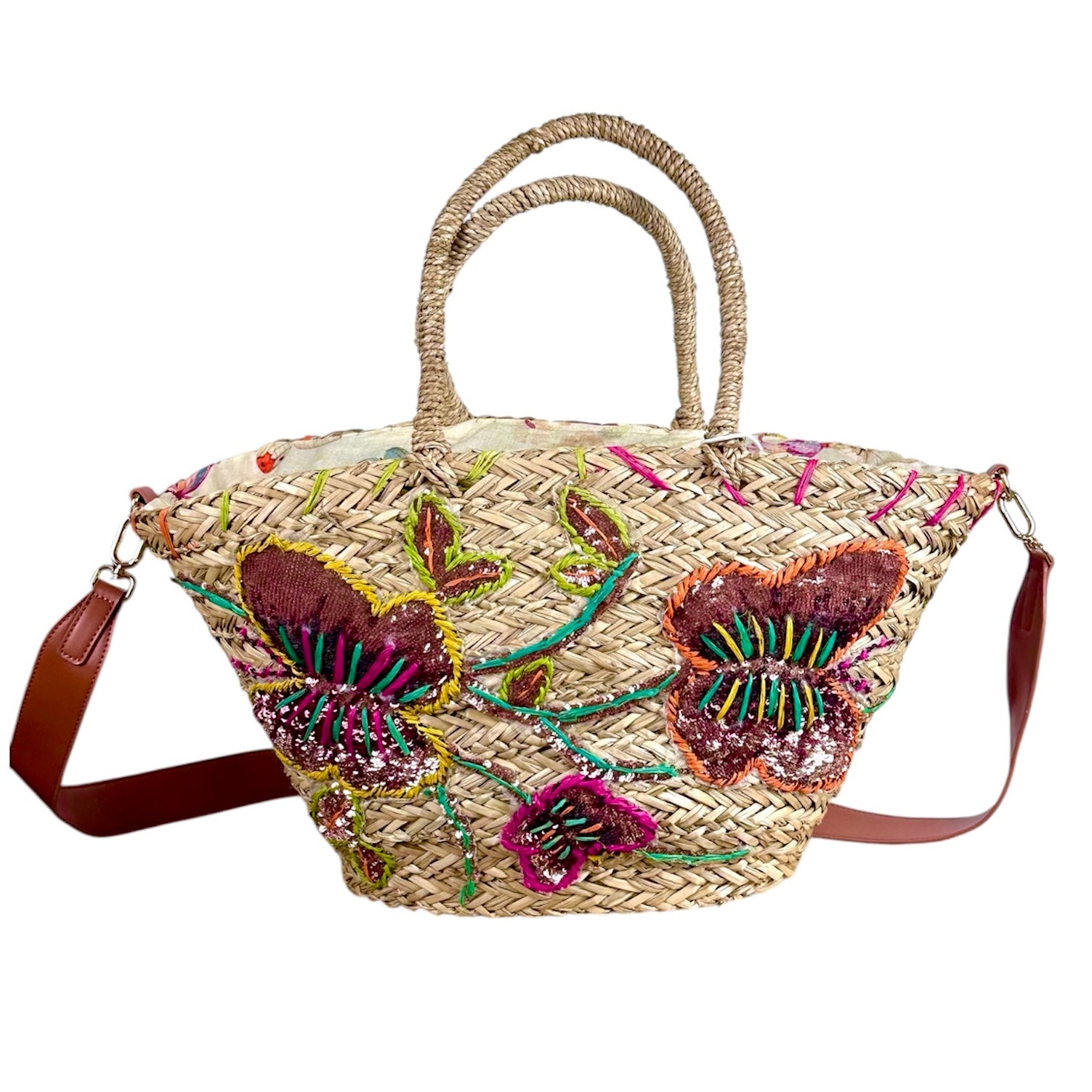 Kassandra e co. Borsa Mare Paglia Butterfly - Bikini D'amare Riccione