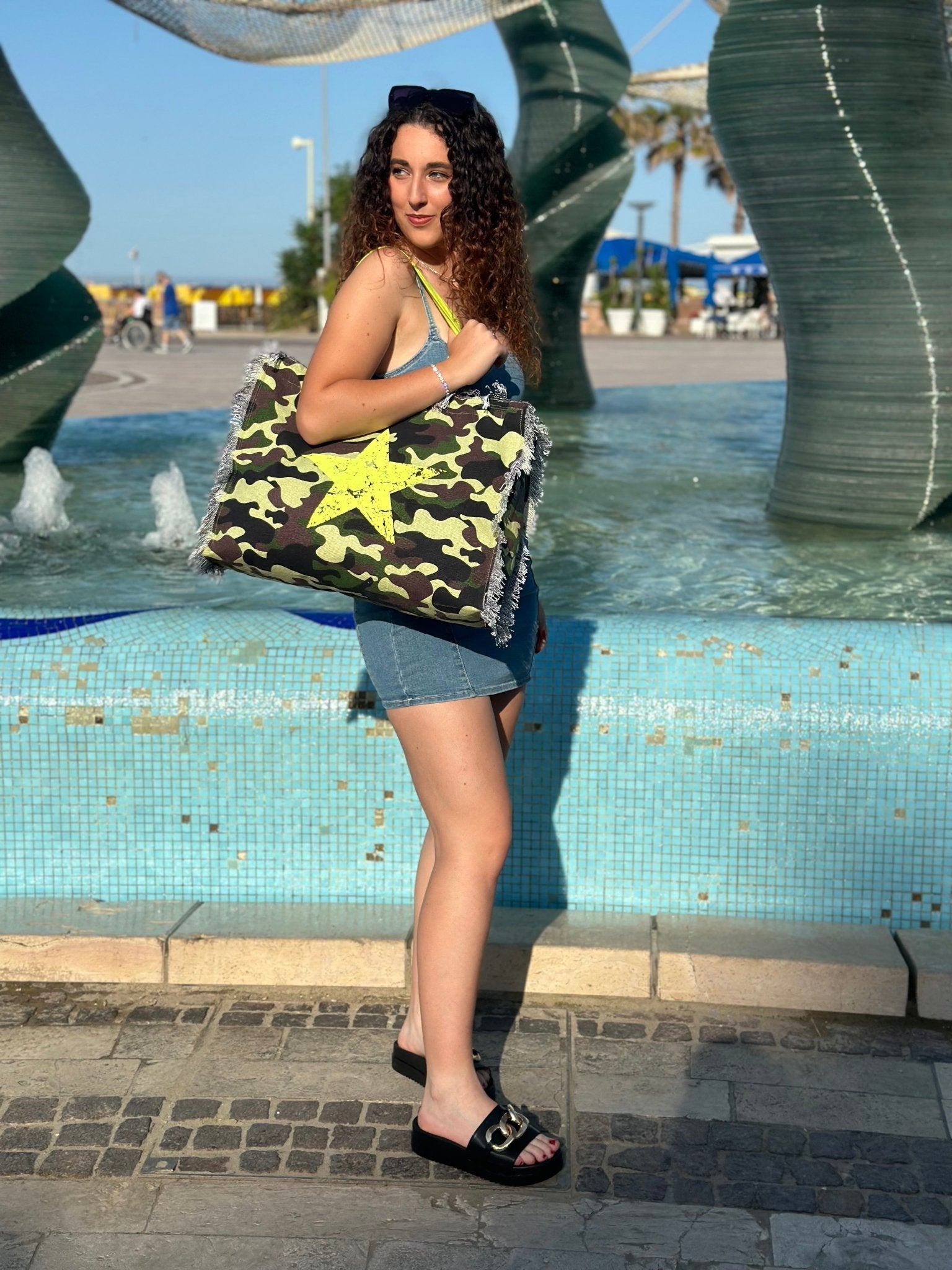 Lovely Beach Borsa Mare Camo Militare Stella - Bikini D'amare Riccione