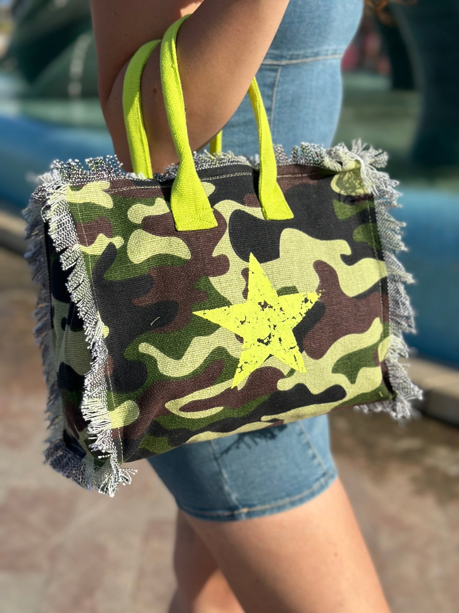 Lovely Beach Borsetta Hand Bag Camo Militare Stella - Bikini D'amare Riccione