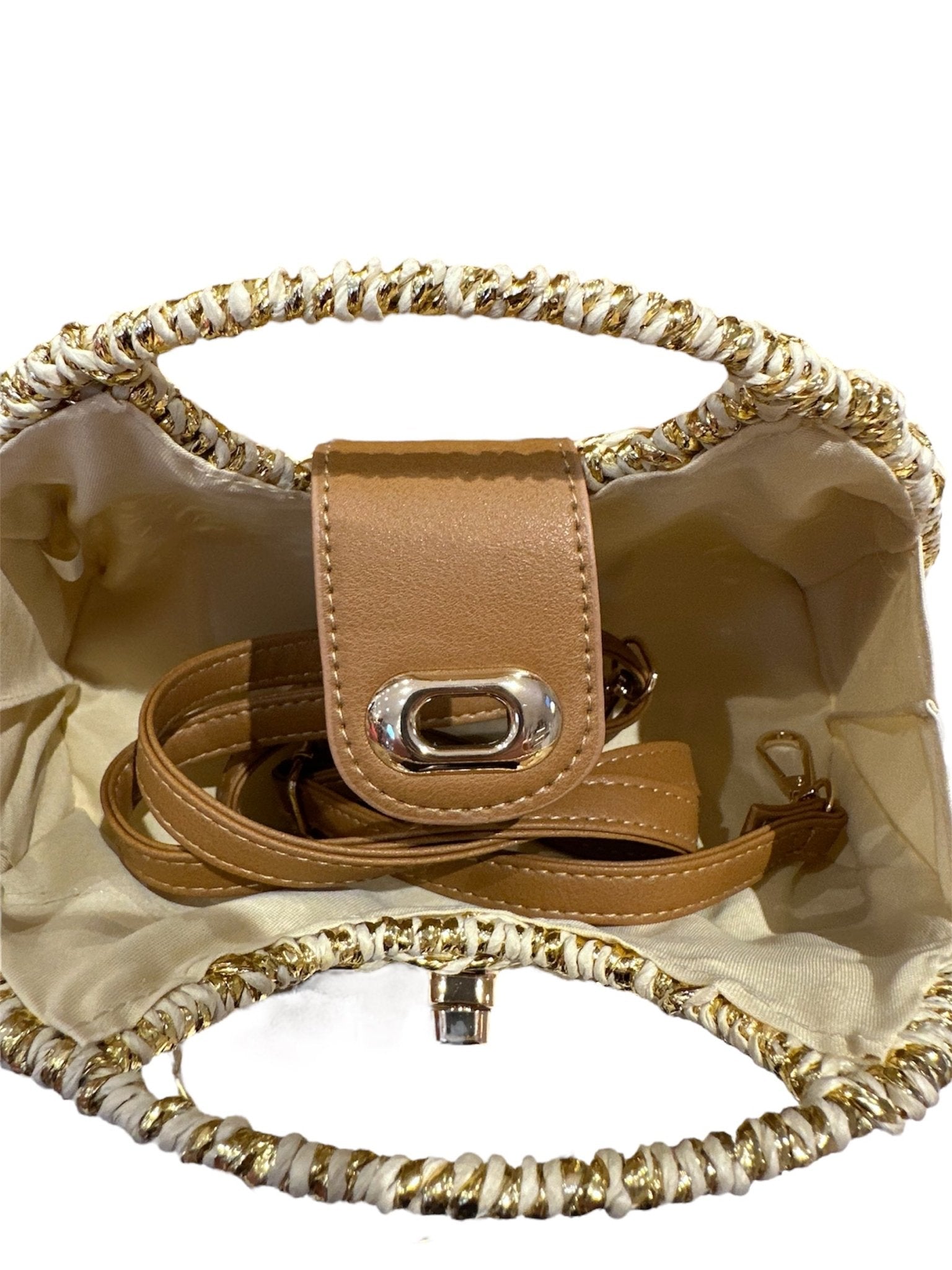 Borsetta Mano e Tracolla Paglia Lurex Bikini D'amare