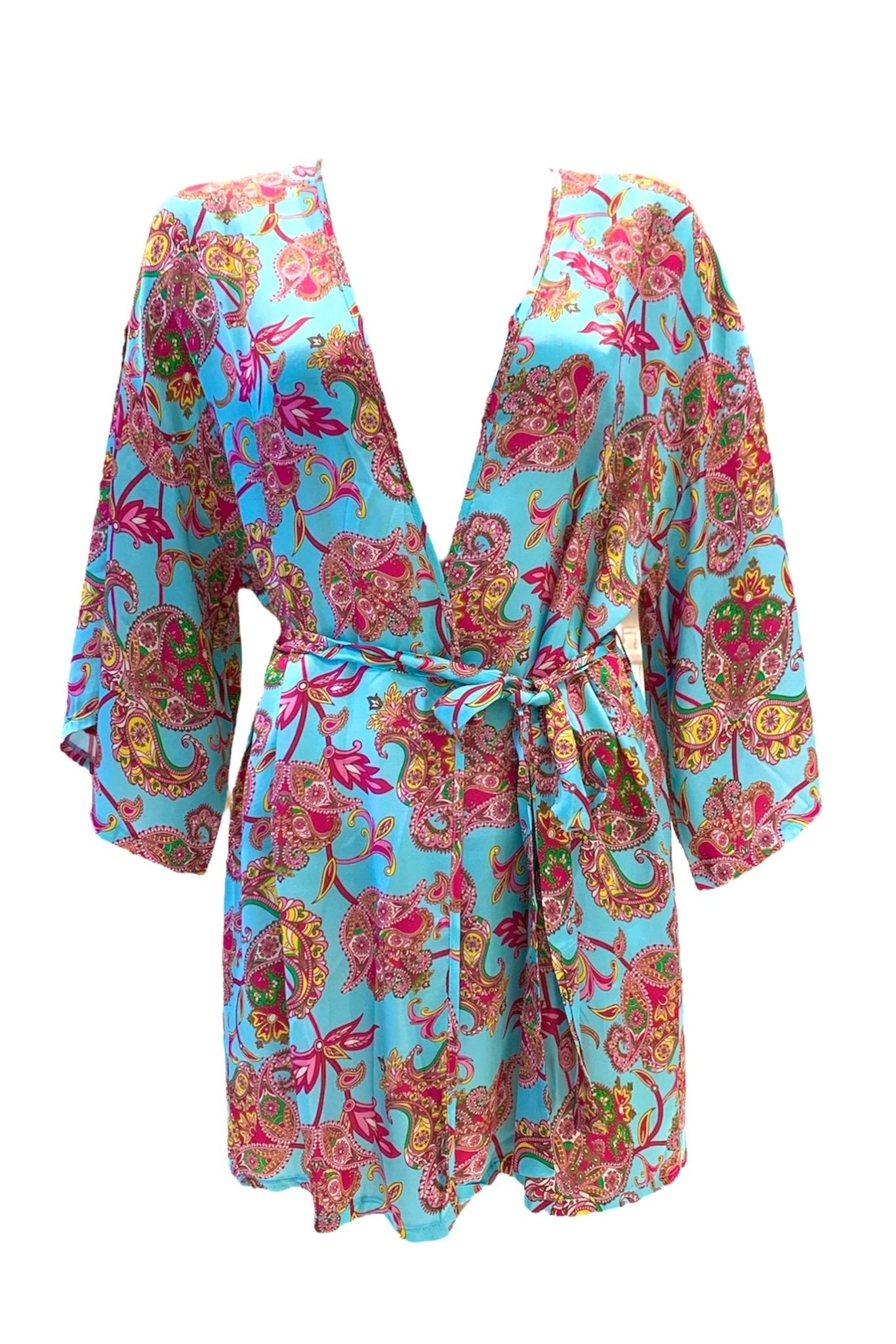 2Bekini Kimono Corto Aluna Azzurro - Bikini D'amare Riccione