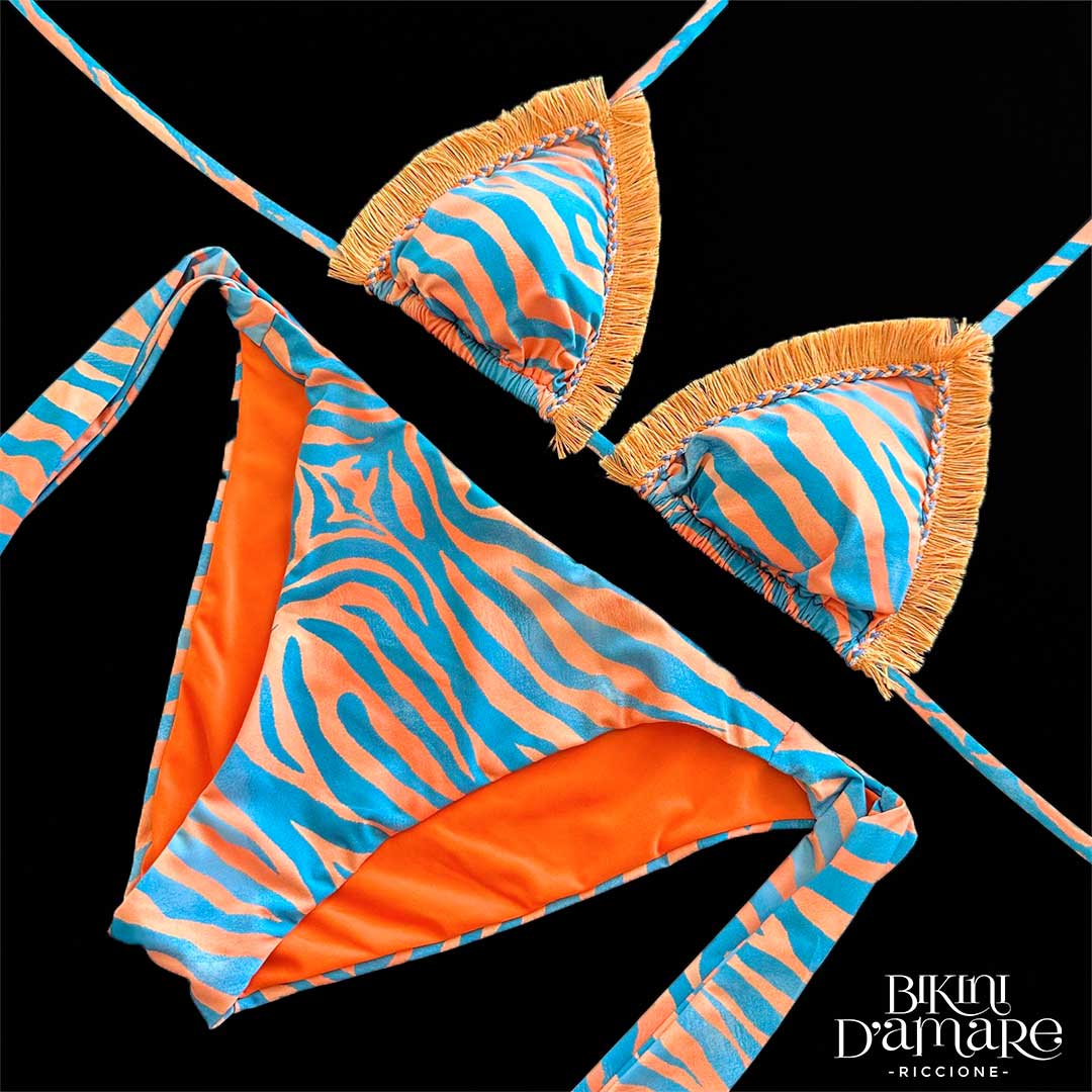 Genius Bikini Triangolo Madagascar Blu Arancio Genius Beachwear