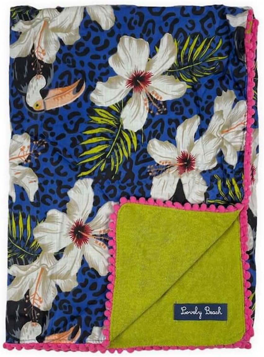 Lovely Beach Telo Mare Kikoy Copacabana Doppio Fantasia Con Mini Ponpon - Bikini D'amare Riccione