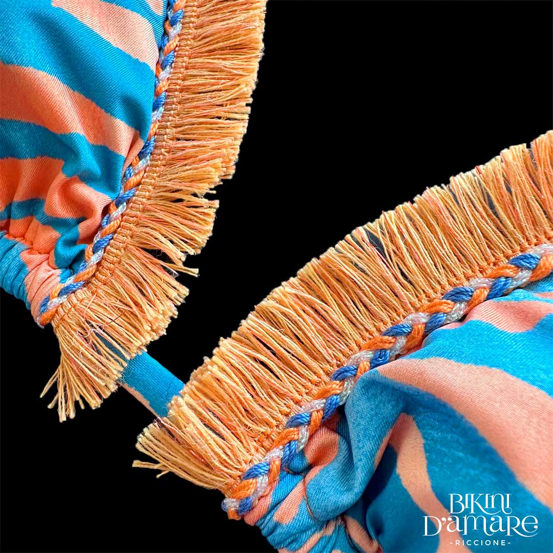 Genius Bikini Triangolo Madagascar Blu Arancio Genius Beachwear