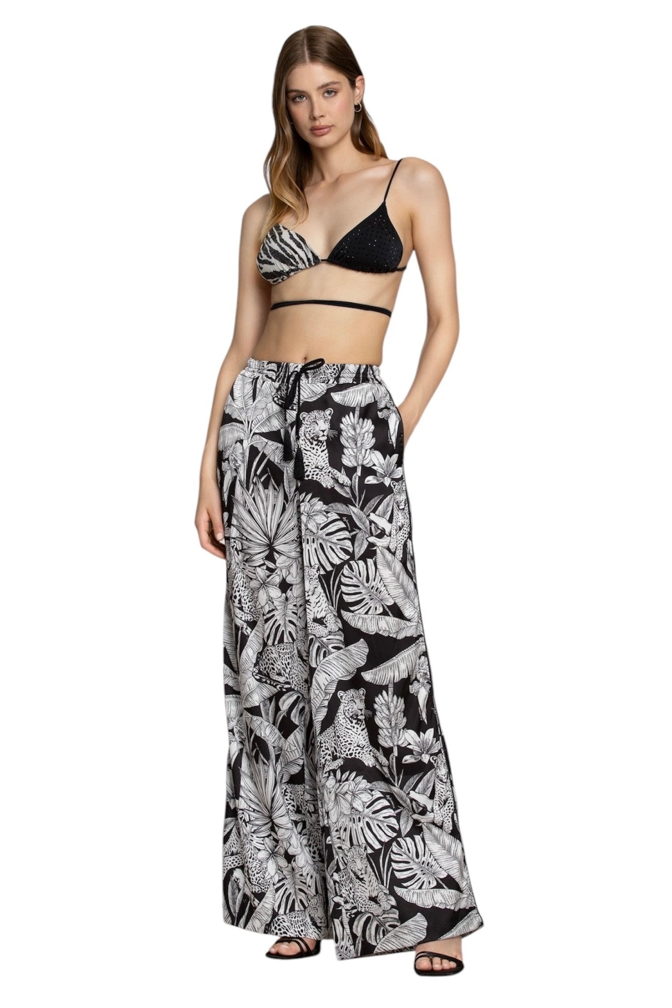 4giveness Pantalone Palazzo Black&White - Bikini D'amare Riccione