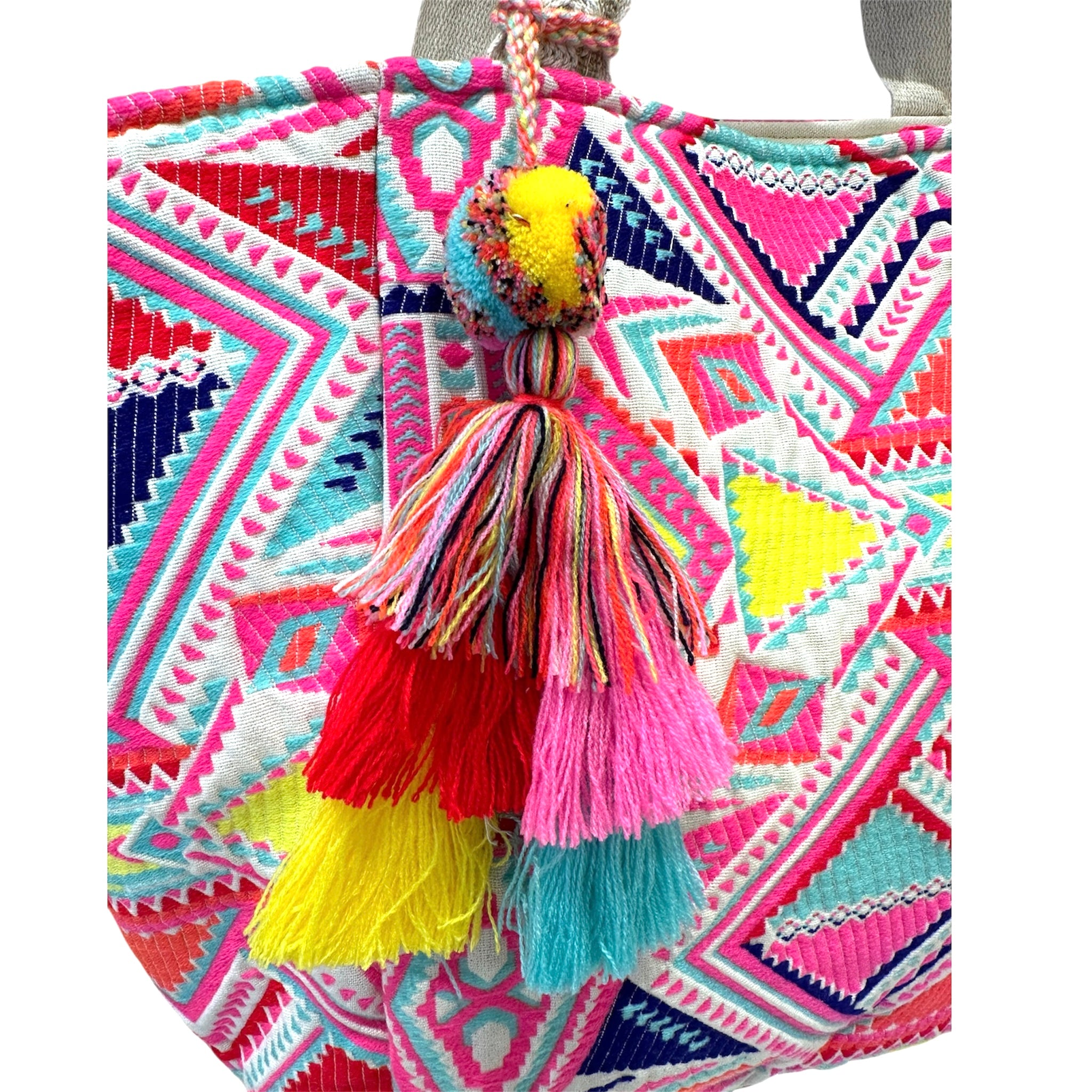 Borsa in Tessuto con Ricamo Artigianale Multicolor - Bikini D'amare Riccione