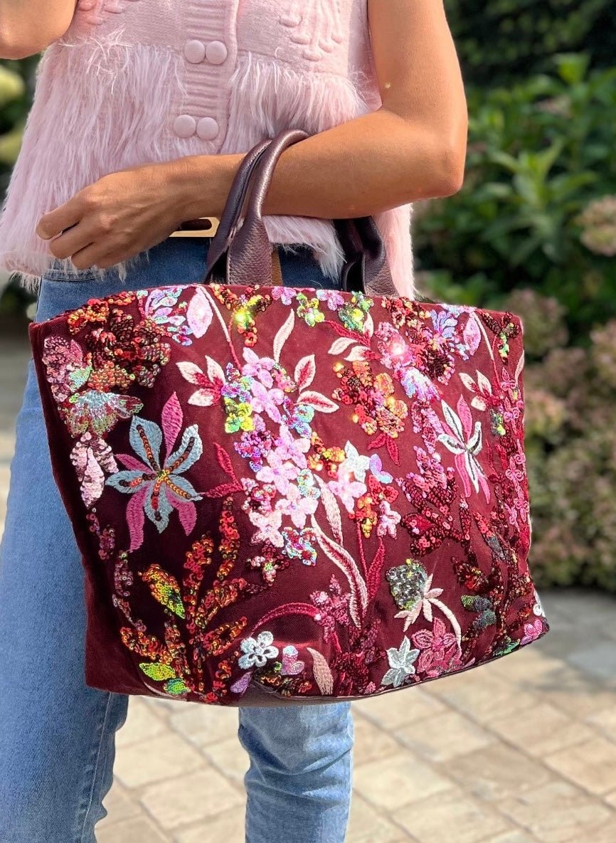Borsa Fantasia Paillettes Velluto Claudine