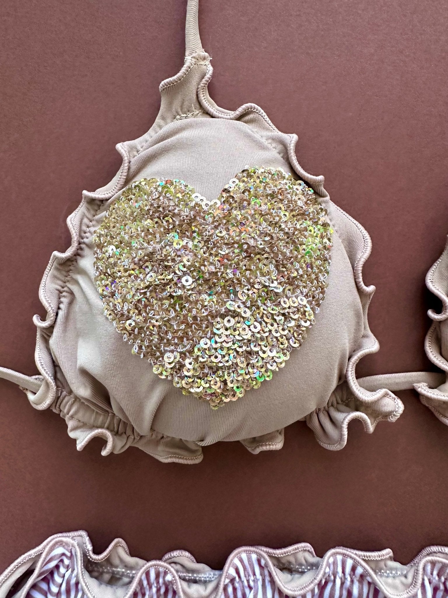 Sunny Beach Bikini Triangolo Paillettes Cuori - Scegli il Colore - Bikini D'amare Riccione