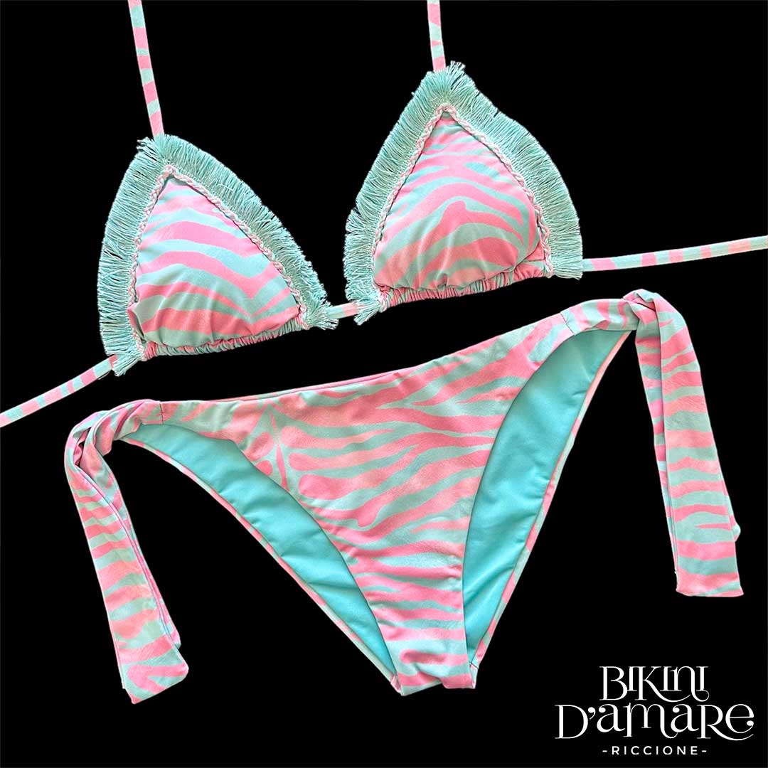 Genius Bikini Triangolo Madagascar Rosa Acqua Genius Beachwear