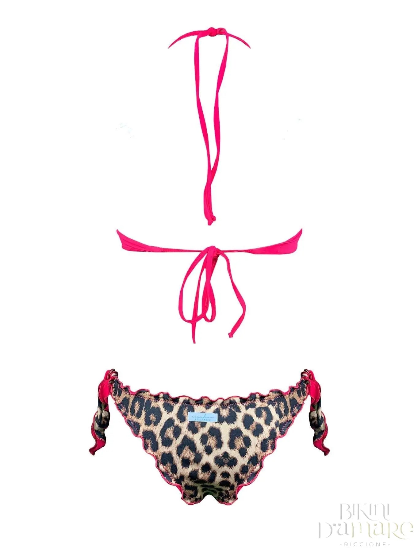 Bikini Brassiere Paillettes Fiammate Oro Fucsia