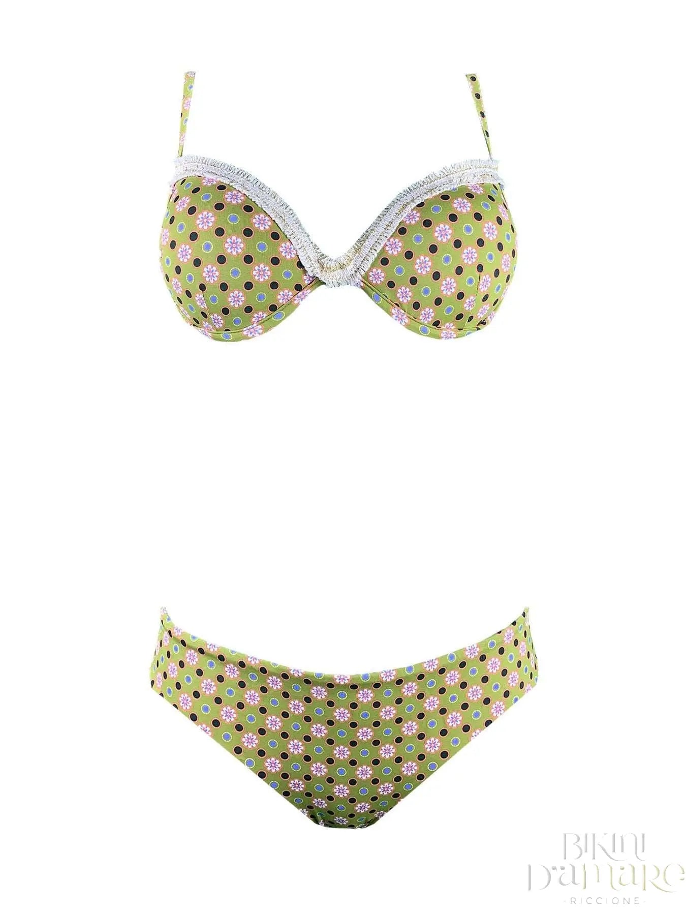 Bikini Coppa Push Up Fiori Vintage