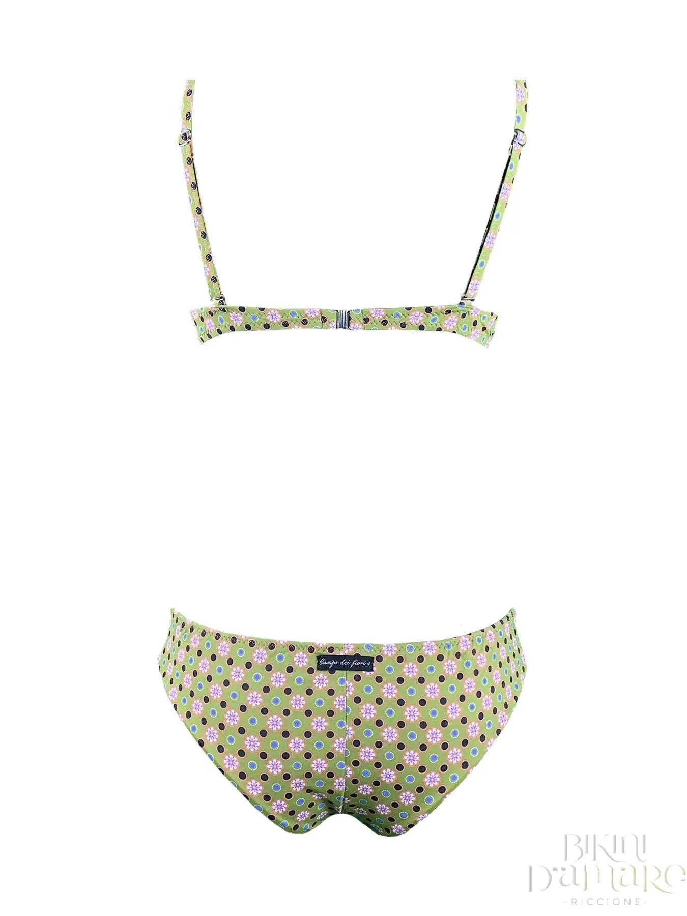 Bikini Coppa Push Up Fiori Vintage