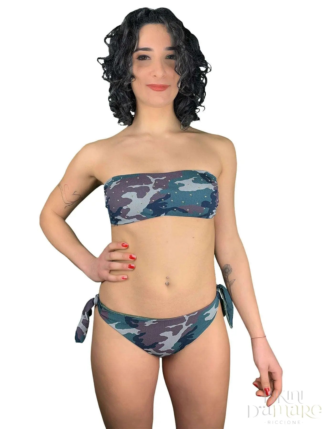Bikini Fascia Mimetico Costine