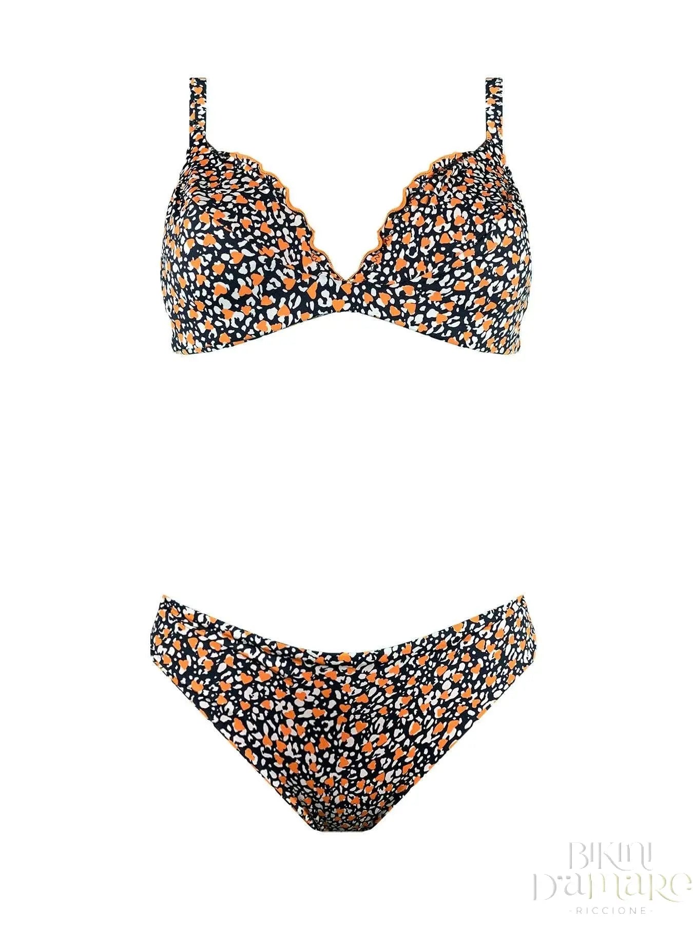 Bikini Ferretto Taglio Cuore KD Cuoricini Arancioni