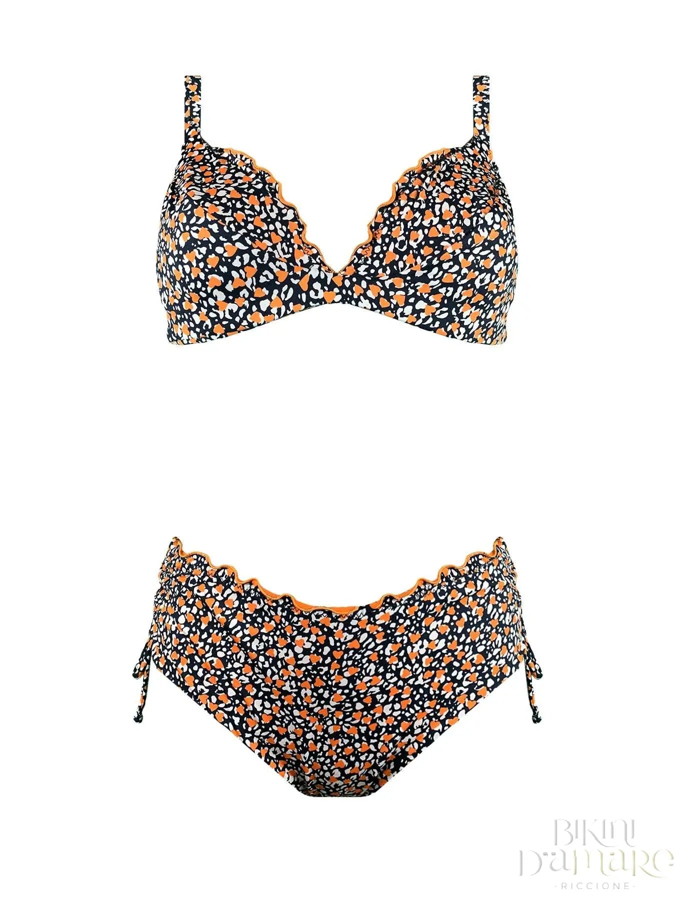 Bikini Ferretto Taglio Cuore KD Cuoricini Arancioni