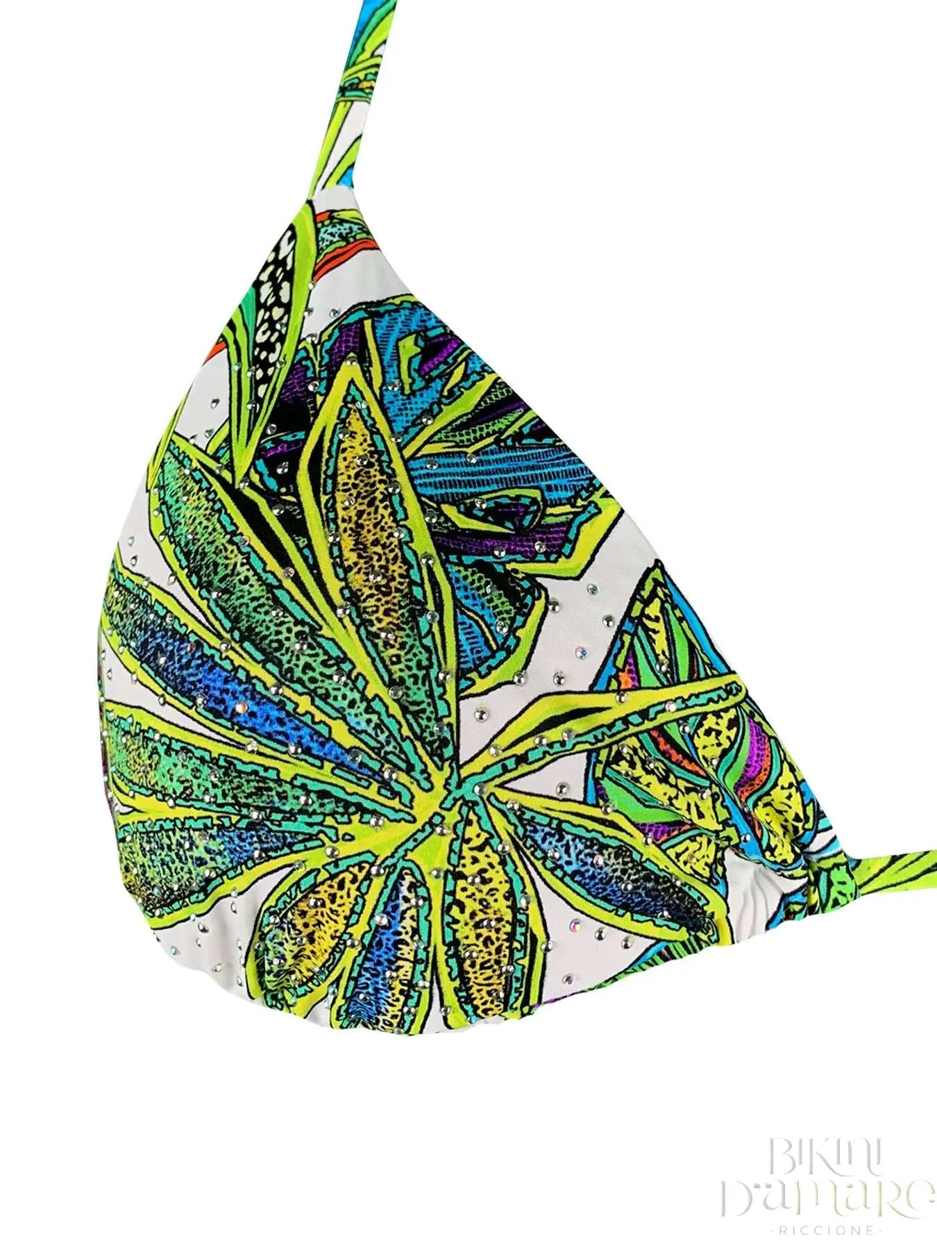 Bikini Triangolo Foglie Con Punti Luce