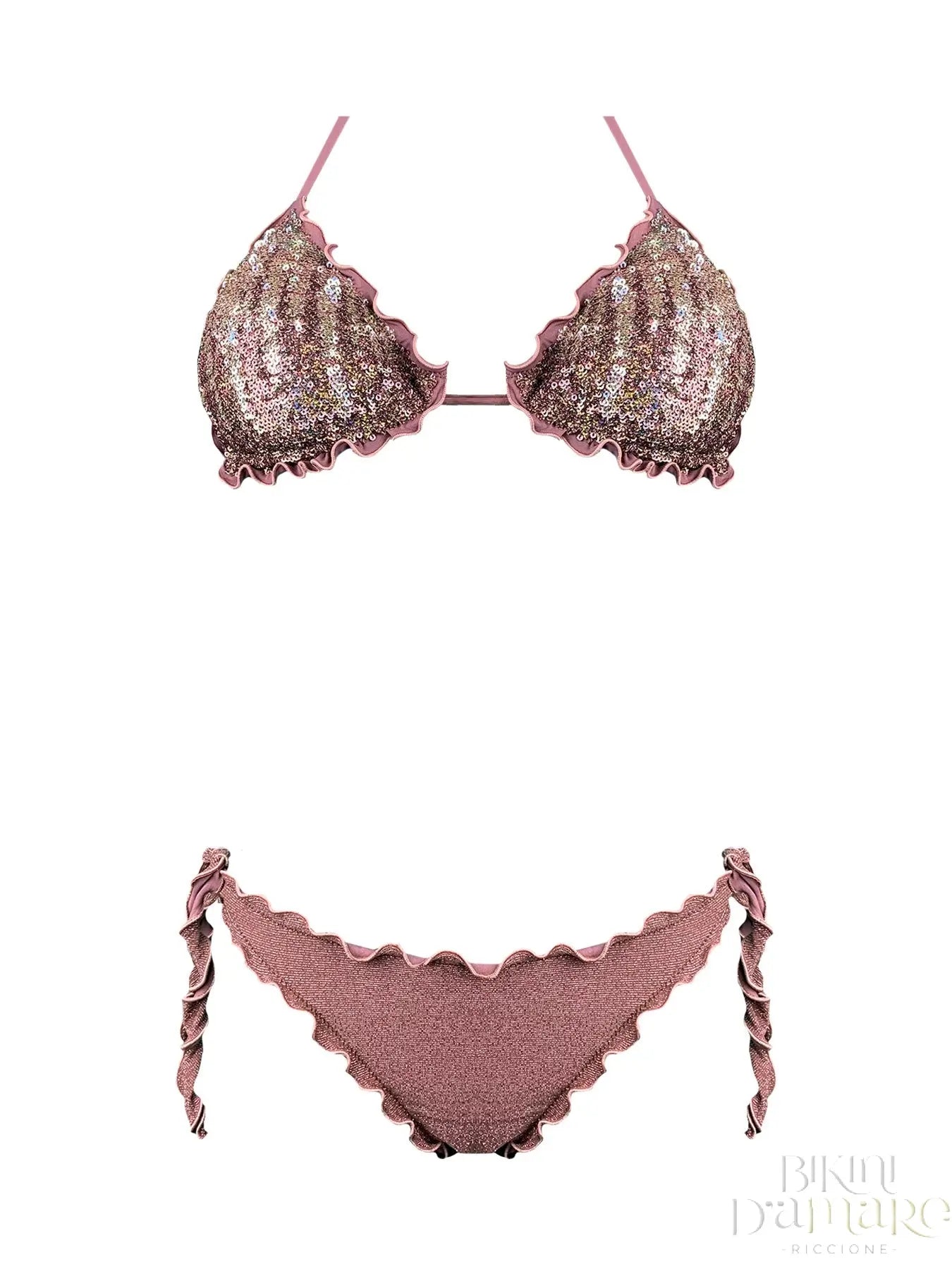 Bikini Triangolo Paillettes Fiammate Ciocco - Bikini D'amare Riccione