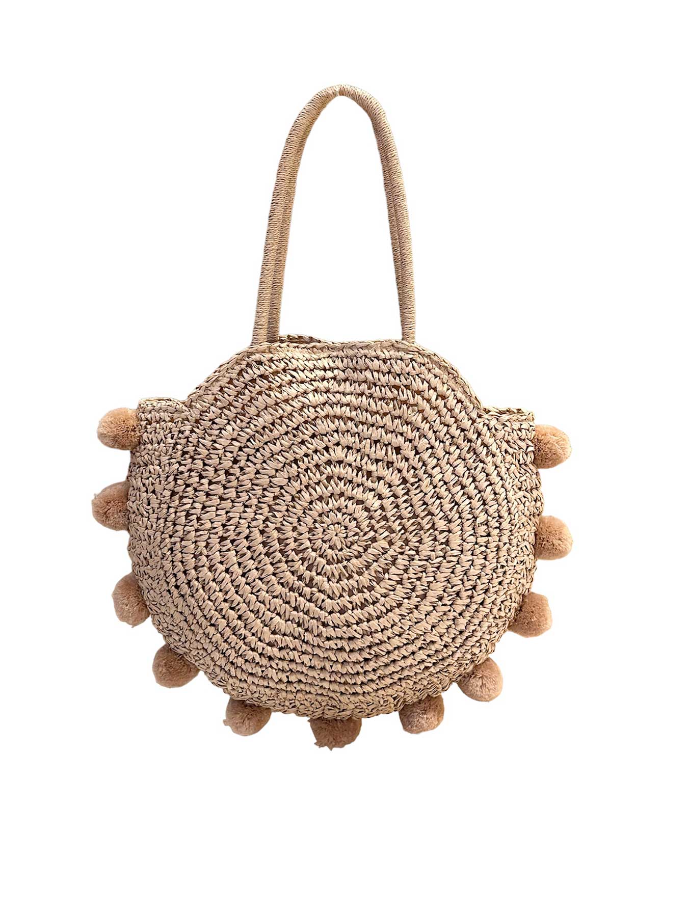 Borsa Mare Rafia Tonda Pon Pon Bikini D'amare