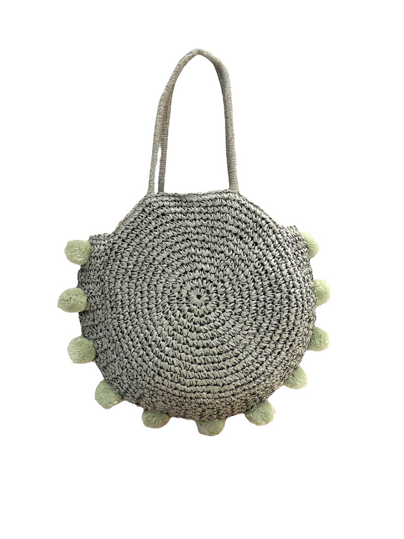 Borsa Mare Rafia Tonda Pon Pon Bikini D'amare
