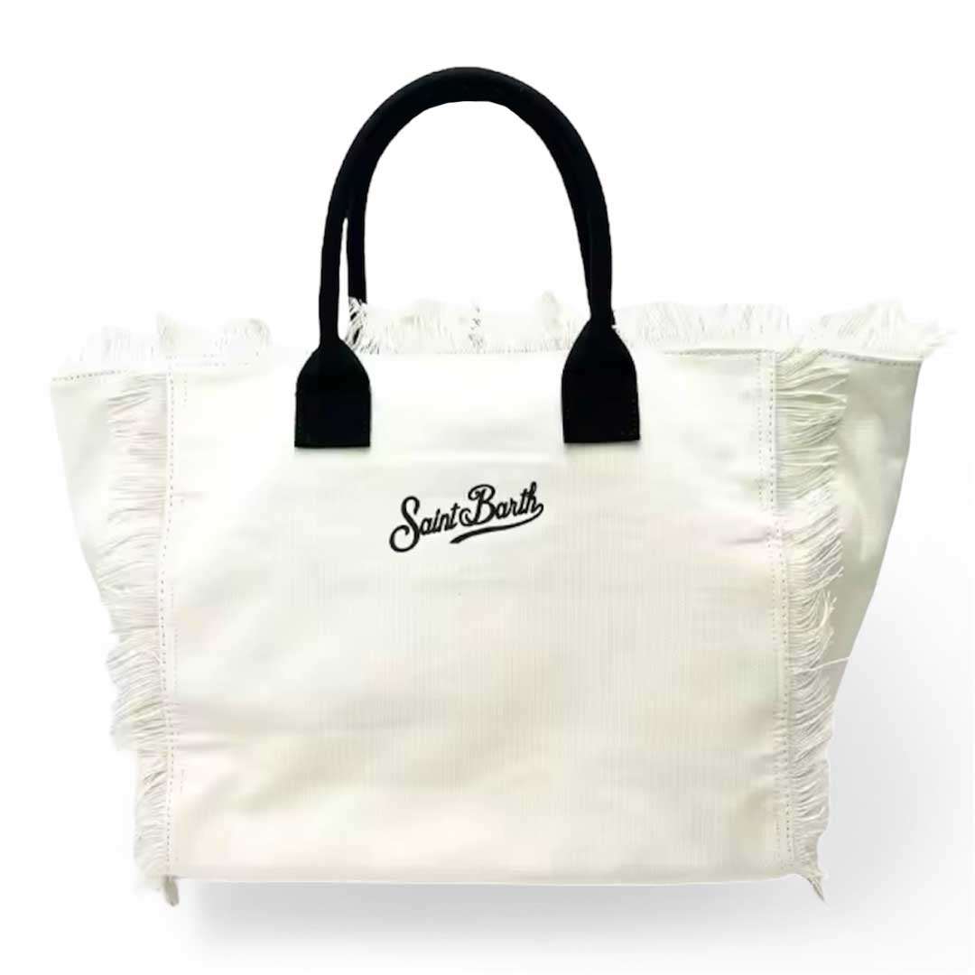 MC2 Saint Barth Borsa Spalla Vanity Avorio con scritta Nera
