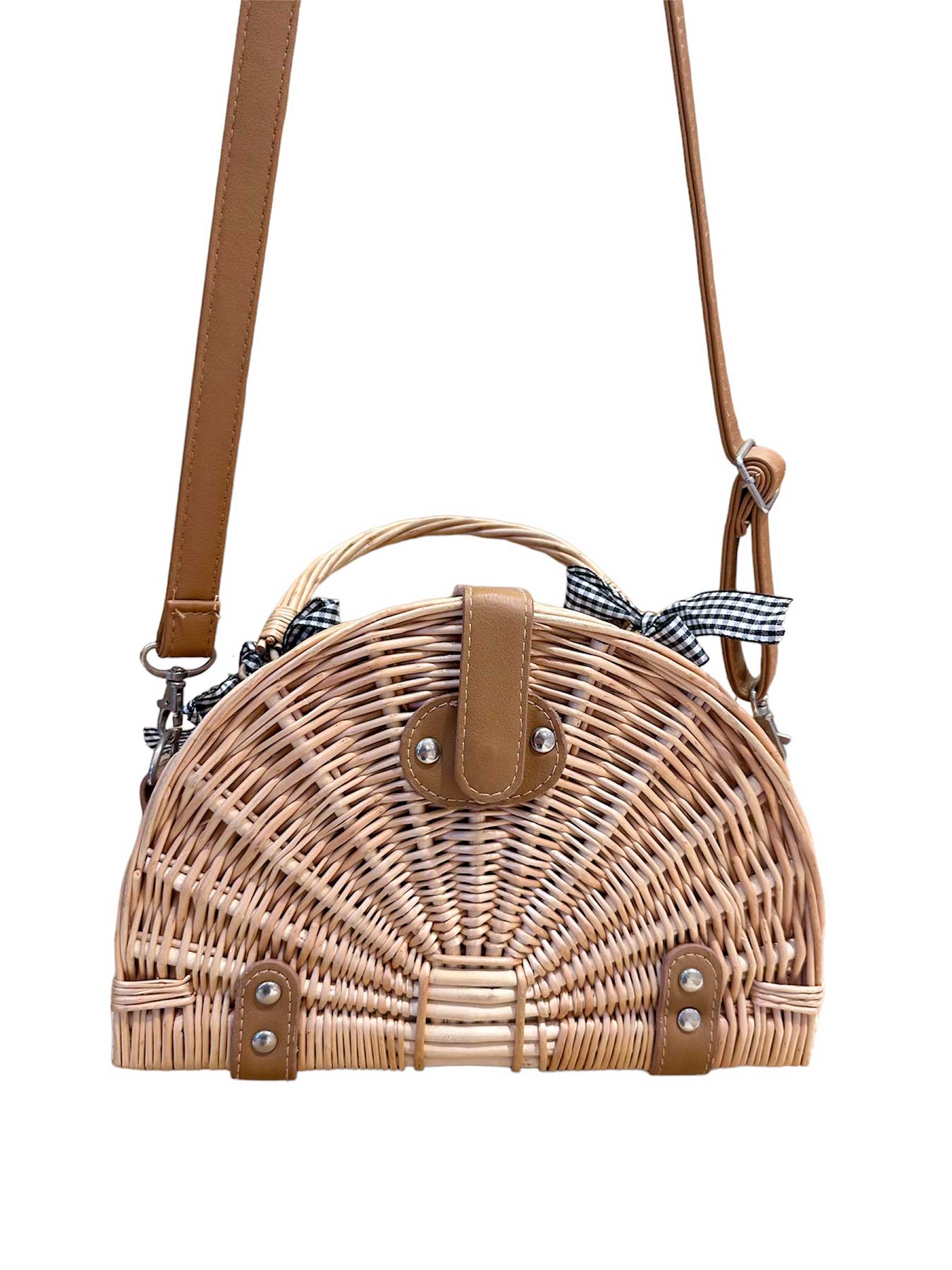 Borsetta Tracolla Paglia Vichy Picnic Bikini D'amare