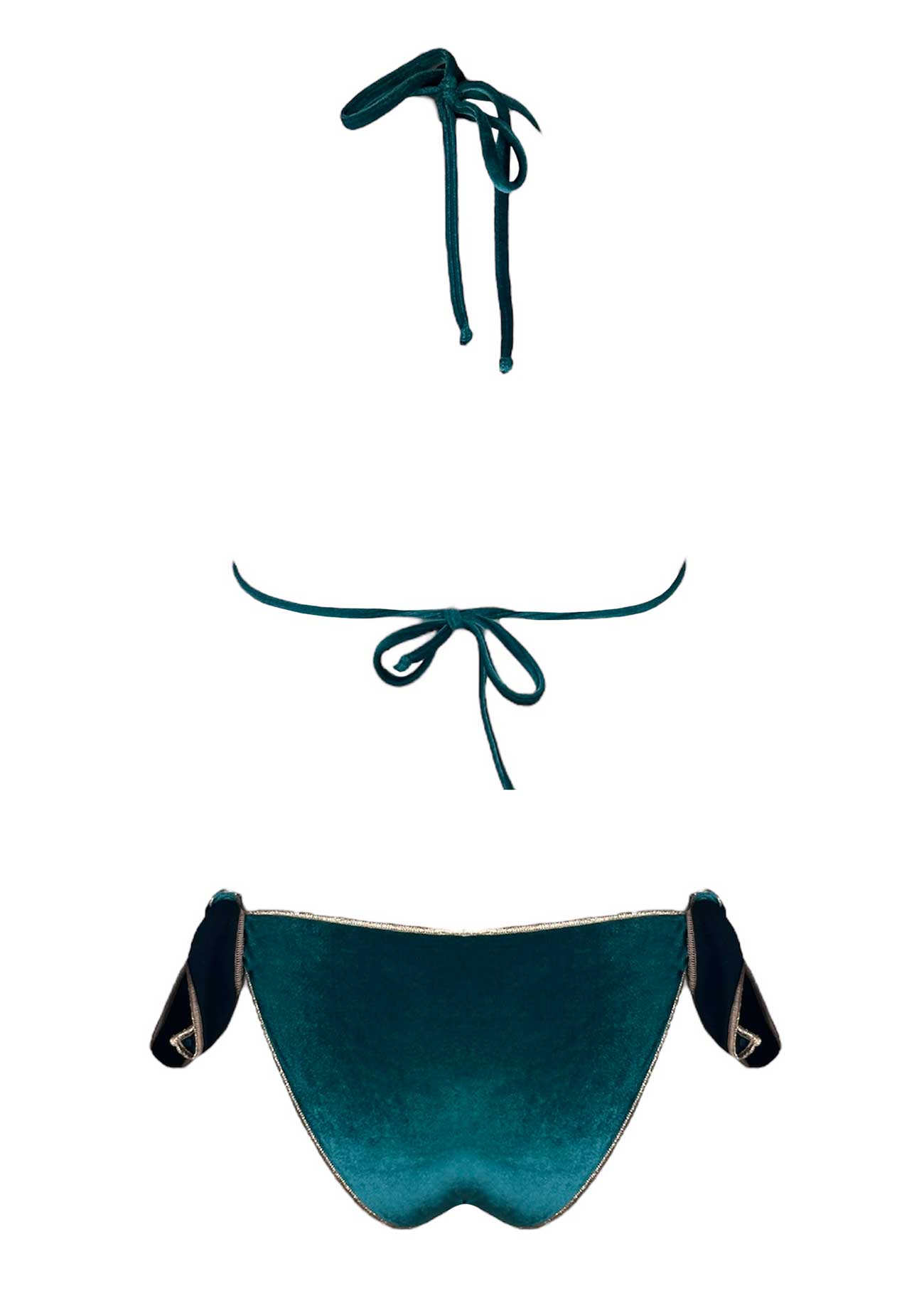 Coals Beach Bikini Triangolo Velluto Verde Sequoia - Bikini D'amare Riccione