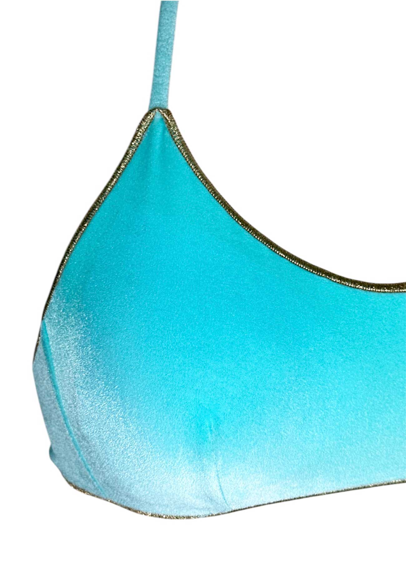 Coals Beach Bikini Brassiere Velluto Celeste - Bikini D'amare Riccione