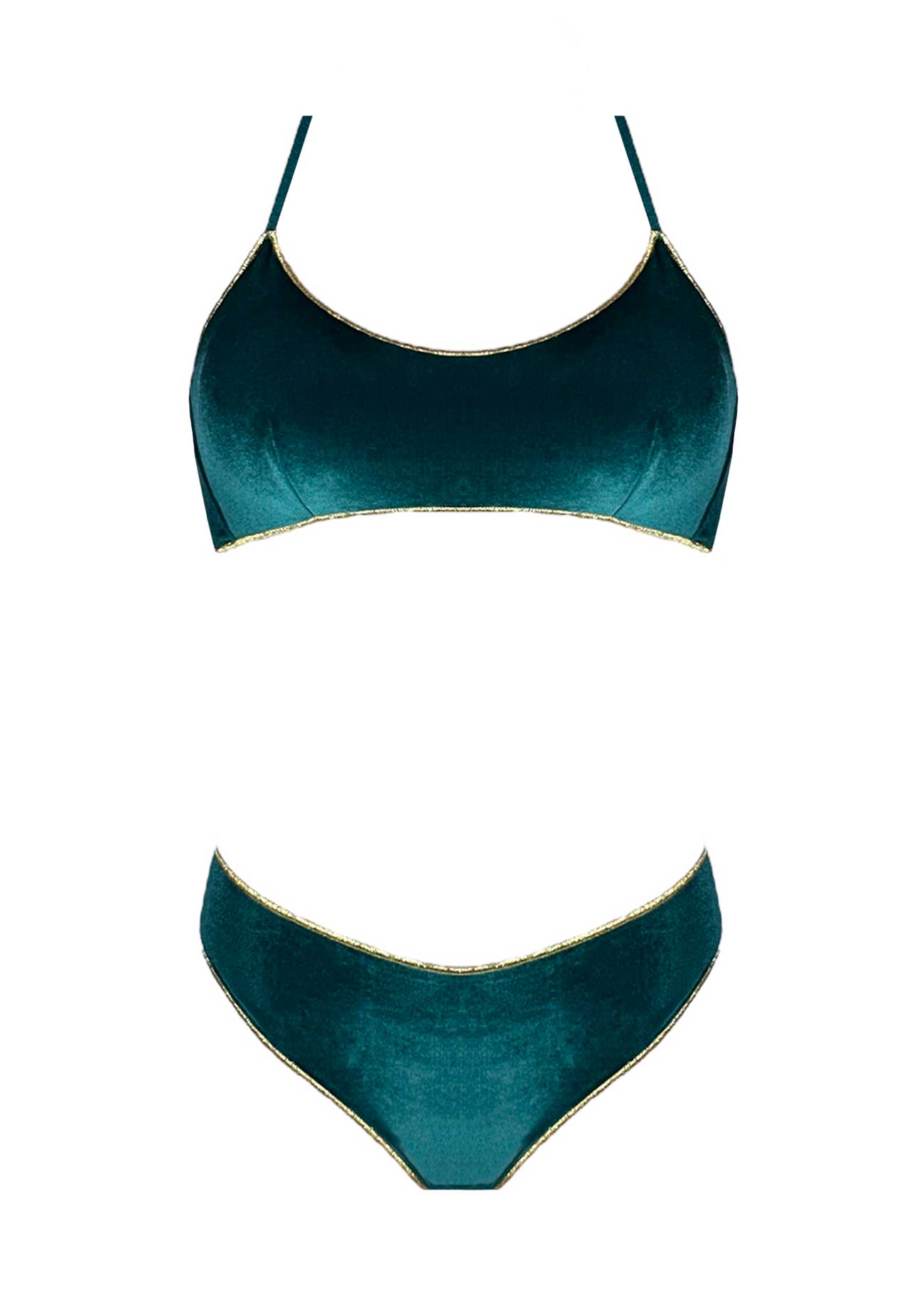Coals Beach Bikini Brassiere Velluto Verde Sequoia - Bikini D'amare Riccione