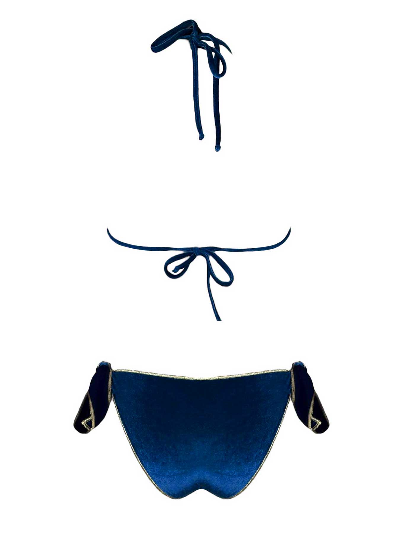 Coals Beach Bikini Triangolo Velluto Blu Oltremare - Bikini D'amare Riccione