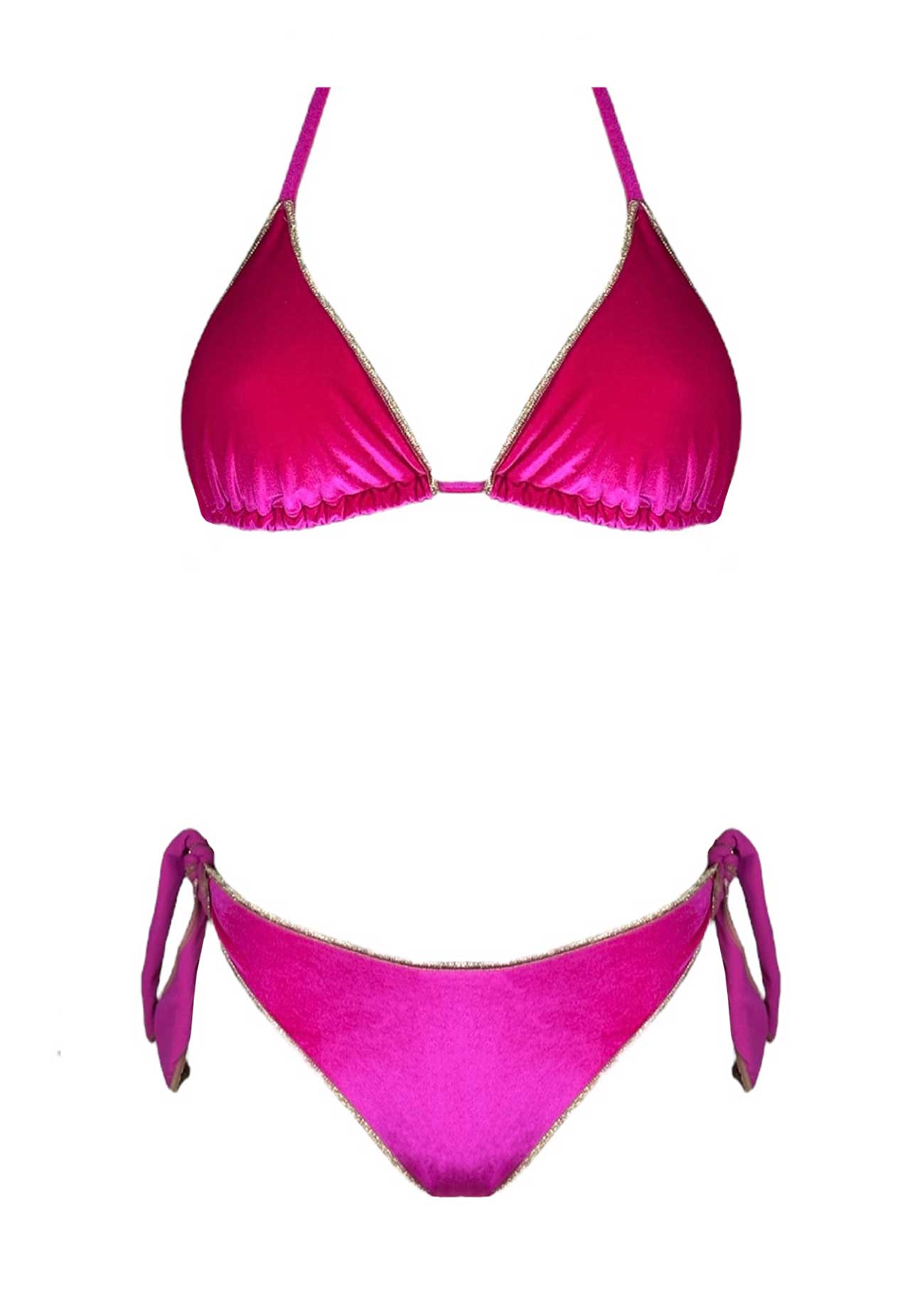 Coals Beach Bikini Triangolo Velluto Fucsia - Bikini D'amare Riccione