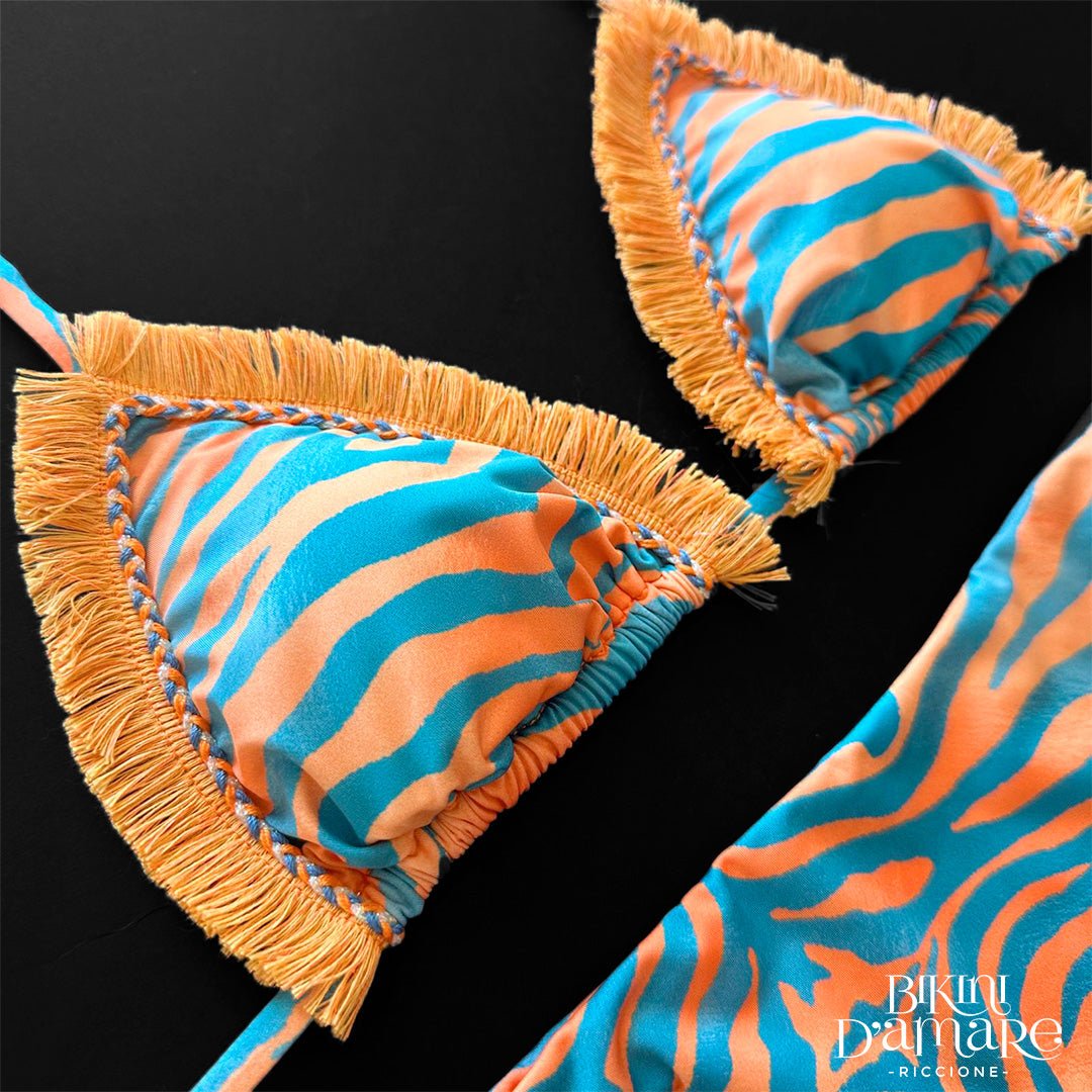Genius Bikini Triangolo Madagascar Blu Arancio Genius Beachwear