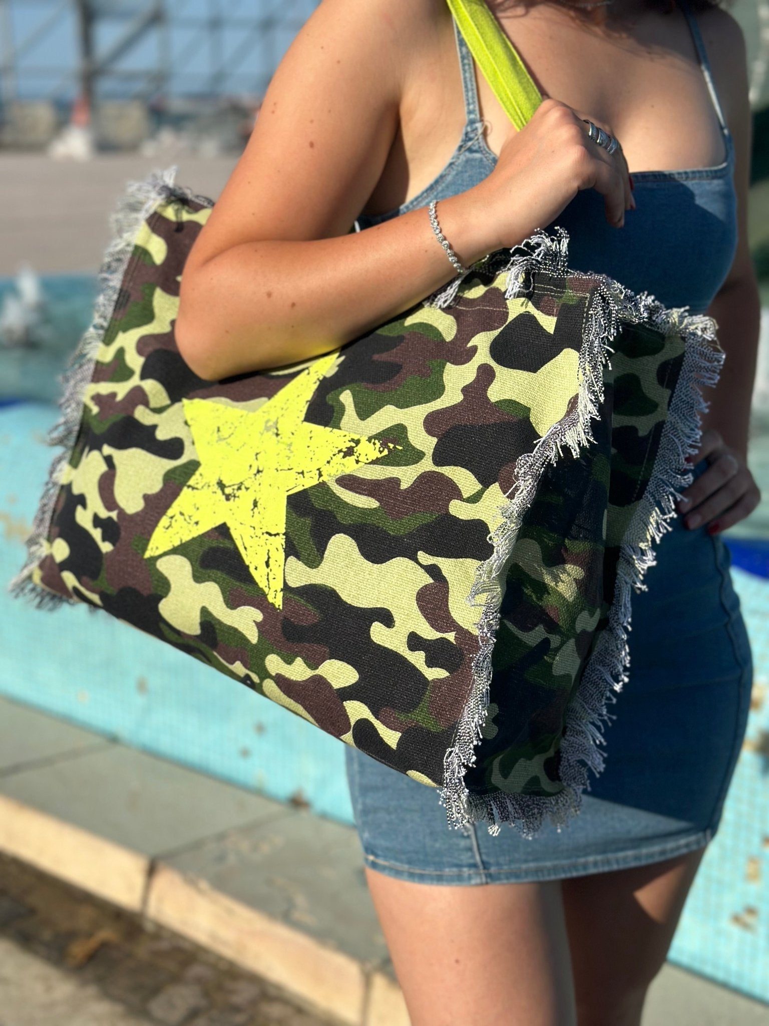 Lovely Beach Borsa Mare Camo Militare Stella - Bikini D'amare Riccione