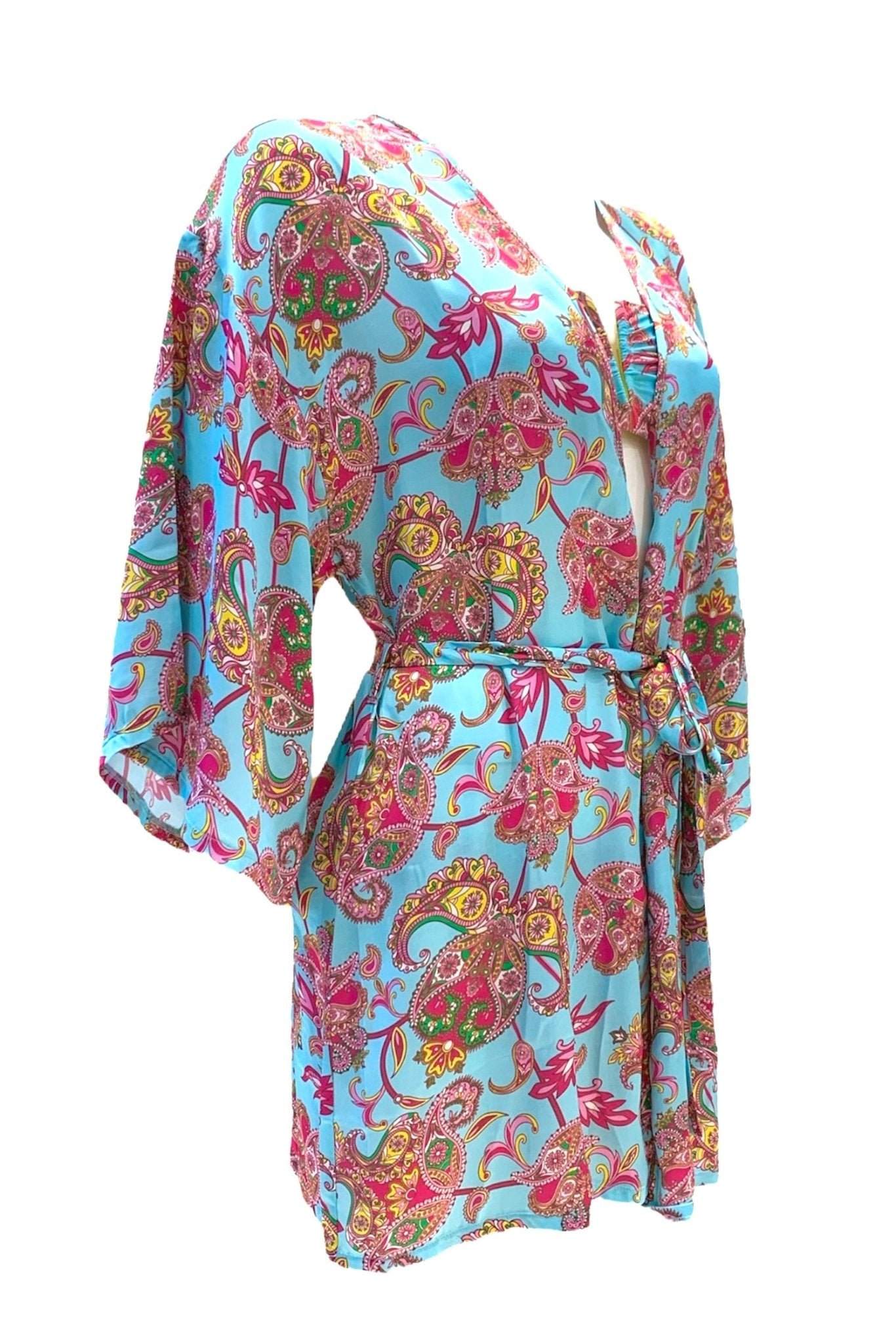 2Bekini Kimono Corto Aluna Azzurro - Bikini D'amare Riccione