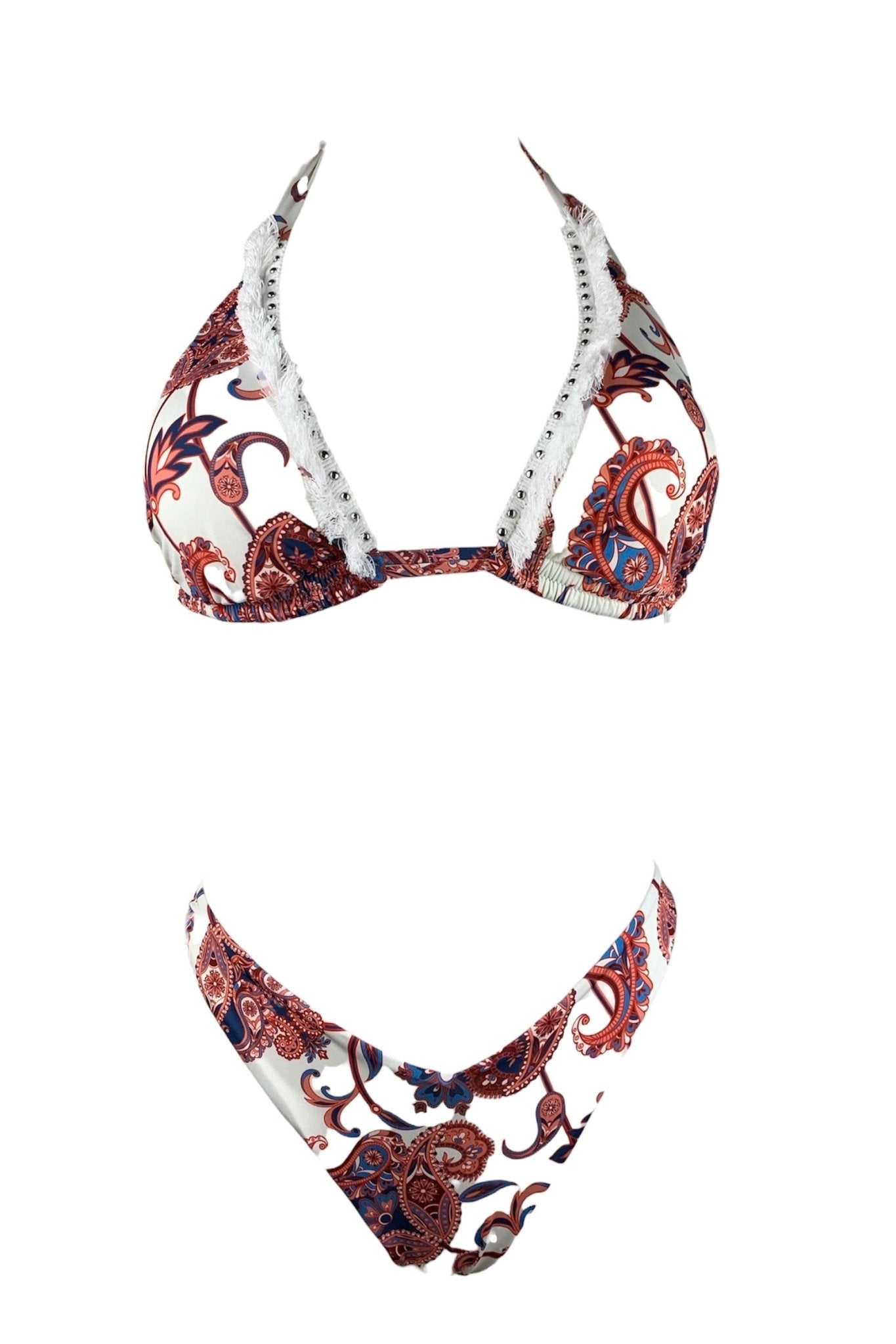 2Bekini Bikini Triangolo Frange Aluna Avorio - Bikini D'amare Riccione