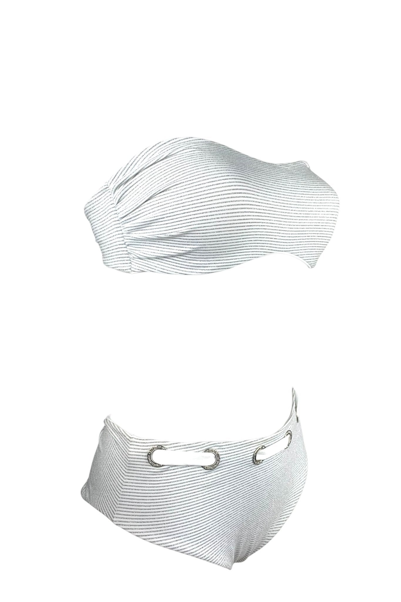 Bikini Fascia Righe Lurex con Borchie - Bikini D'amare Riccione