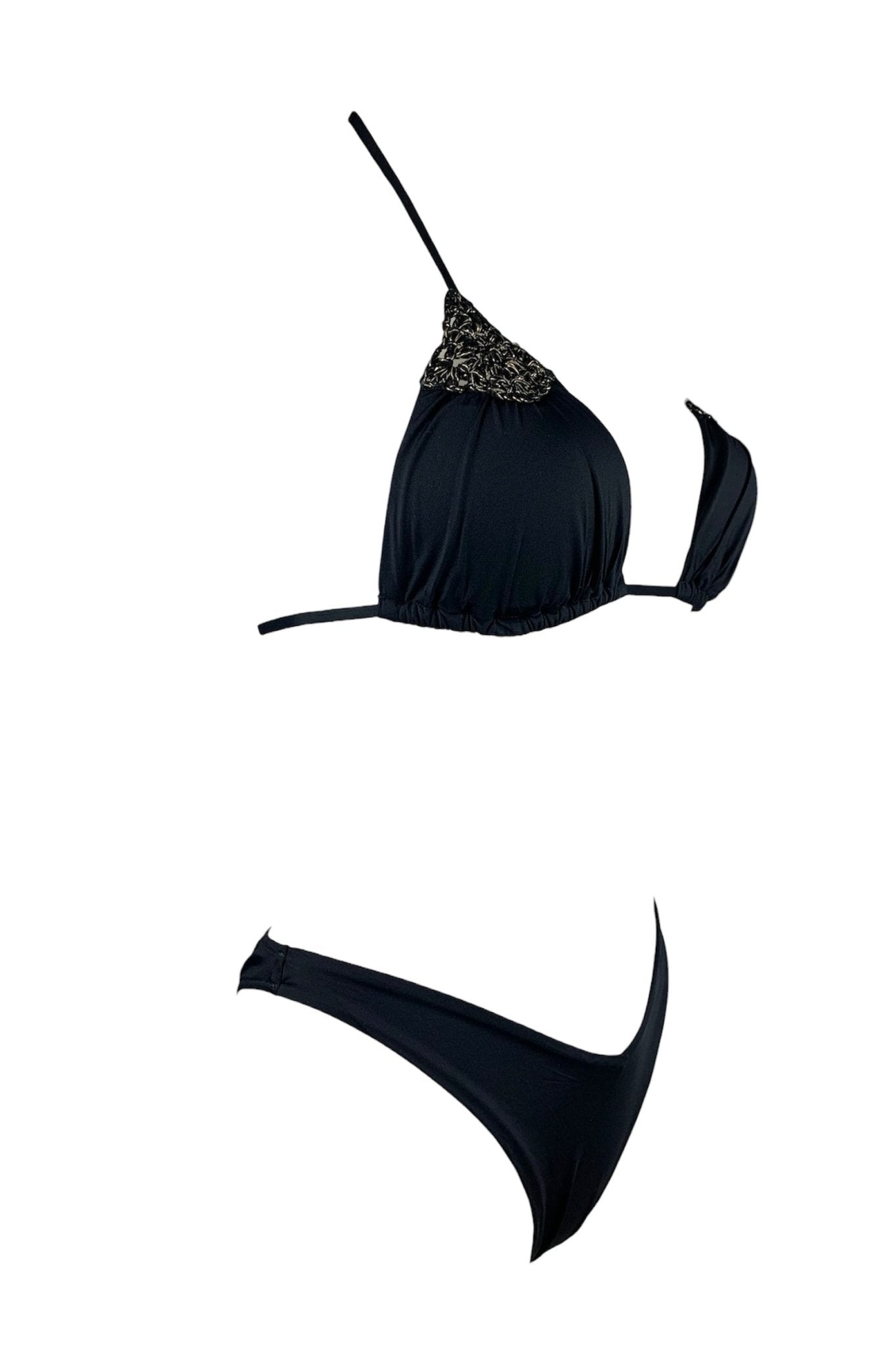 2Bekini Bikini Triangolo Crochet Nero - Bikini D'amare Riccione