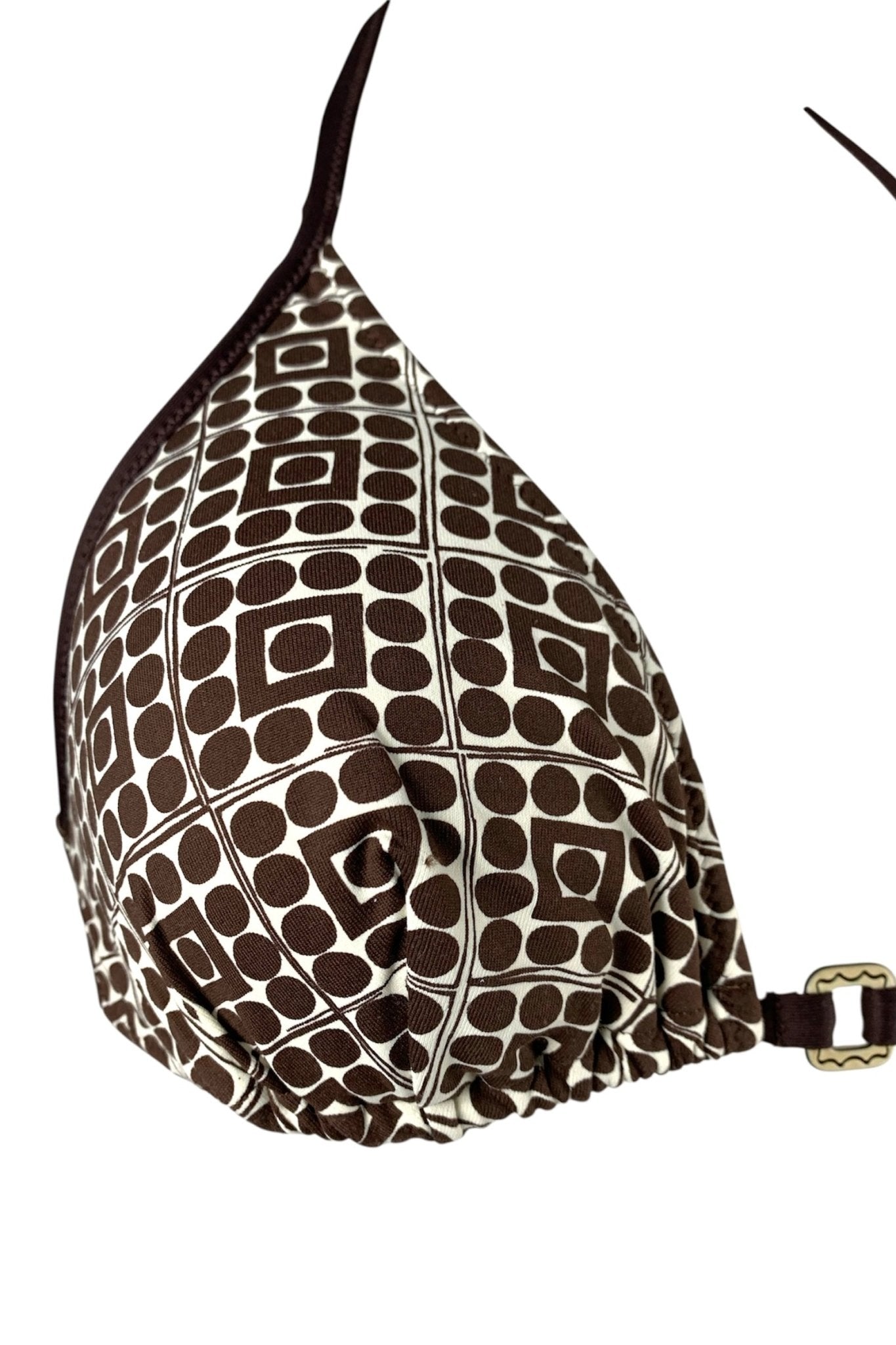 Bikini Triangolo Anello Pois Cioccolato - Bikini D'amare Riccione