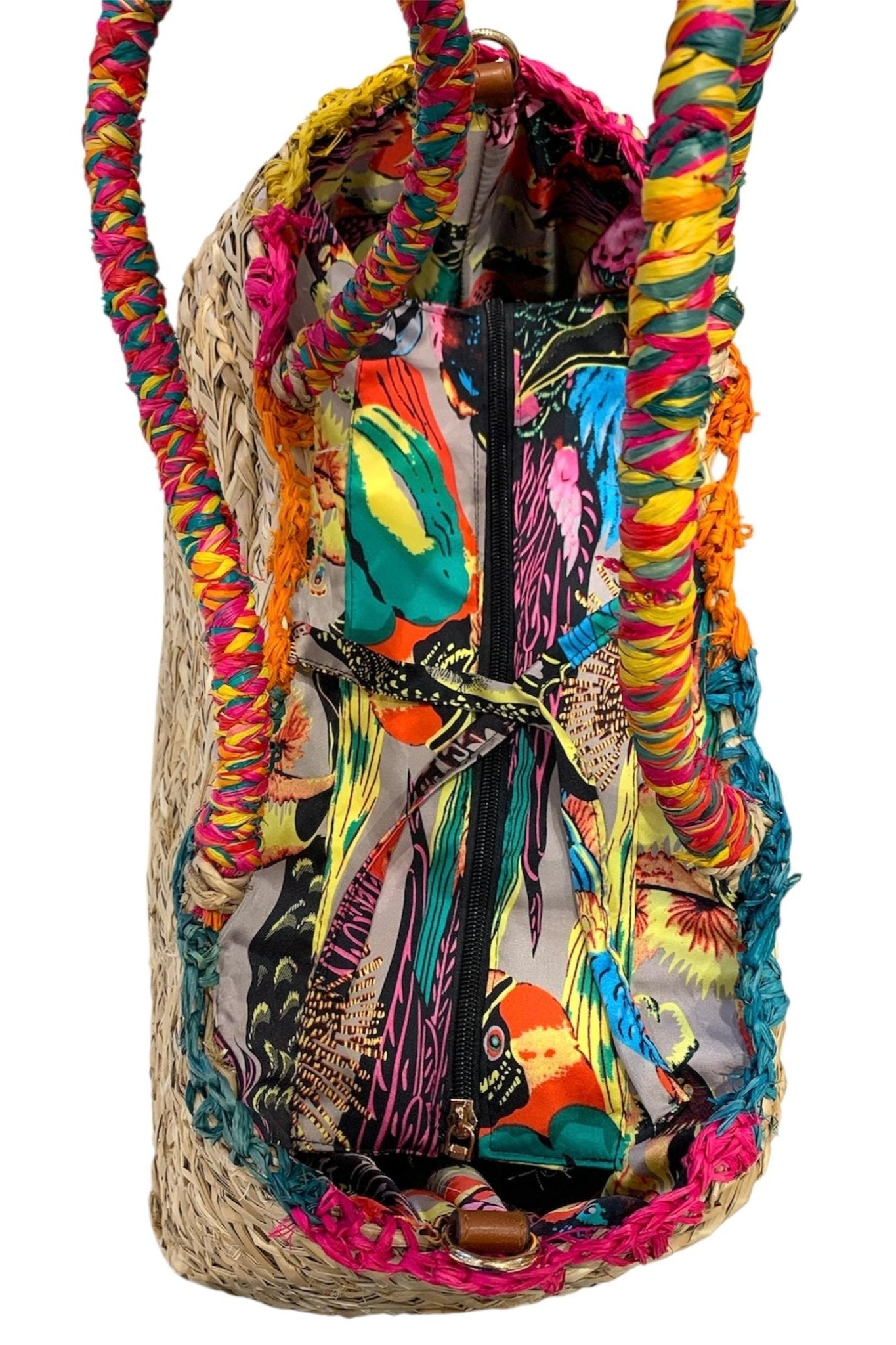 Borsa Mare Paglia Fenicottero - Bikini D'amare Riccione
