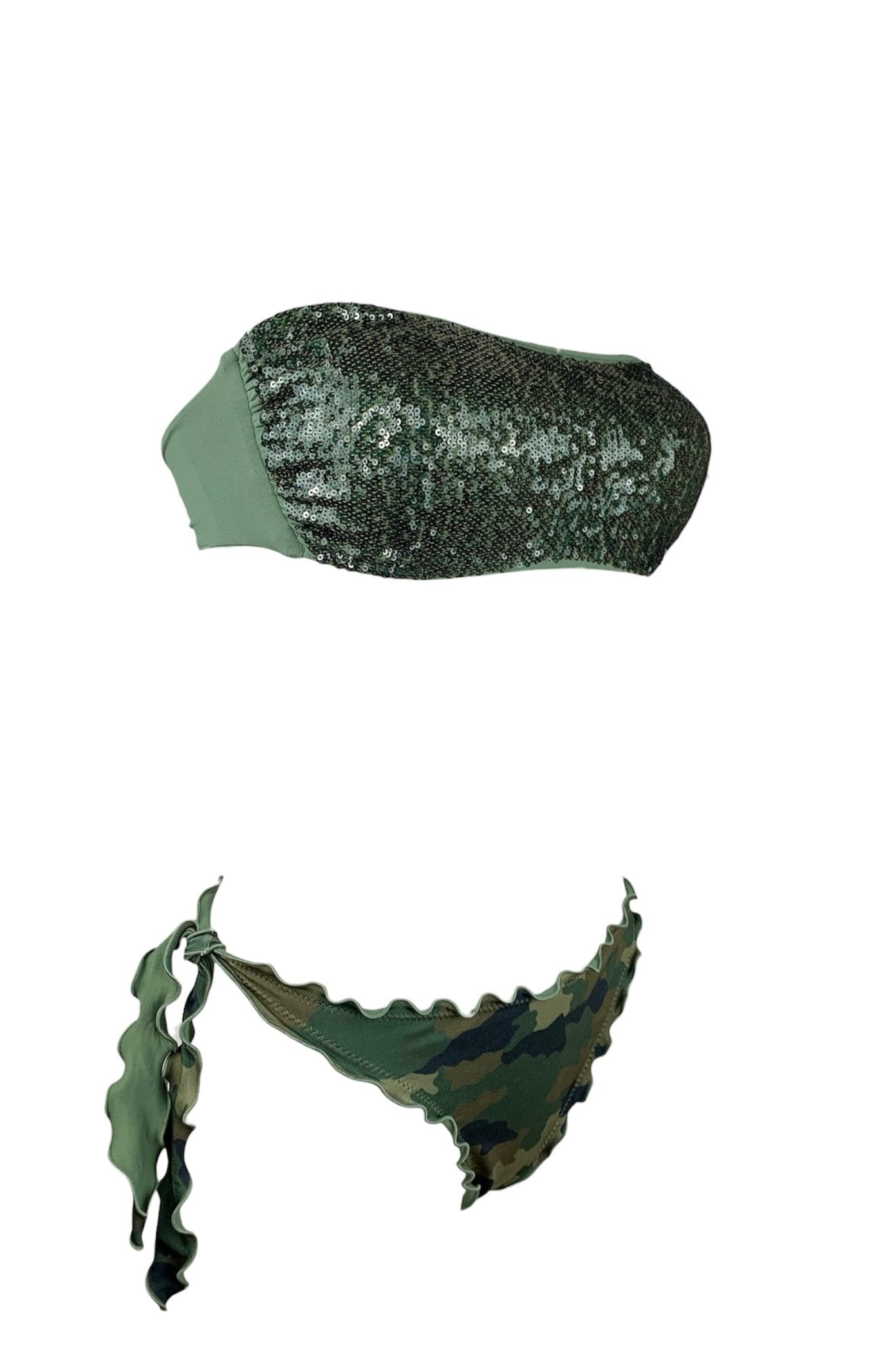 Bikini Fascia Paillettes Militare slip Prillo - Bikini D'amare Riccione