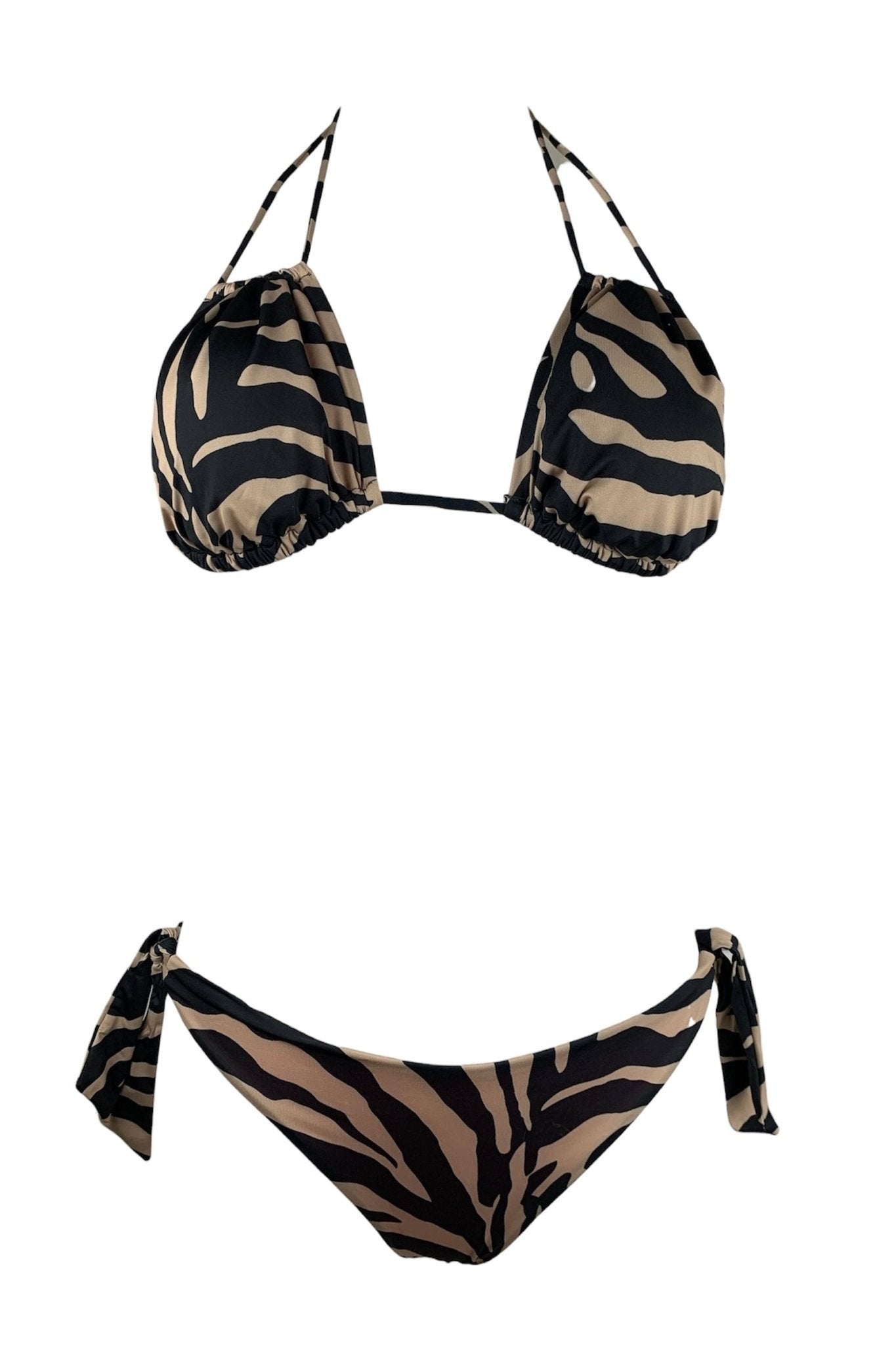 Bikini Triangolo 4 Posizioni Zebra Brown 2Bekini - Bikini D'amare Riccione