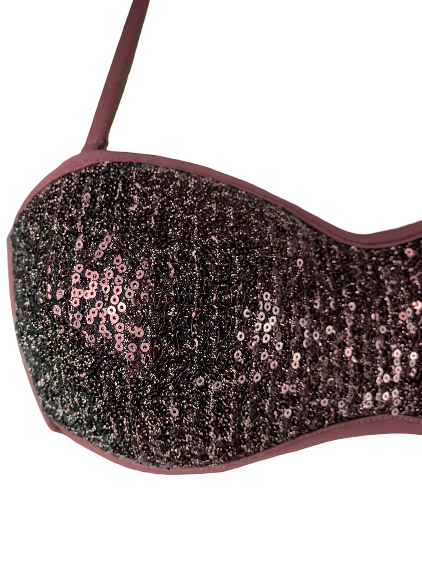 Genius Bikini Balconcino Paillettes Maku Cioccolato - Bikini D'amare Riccione