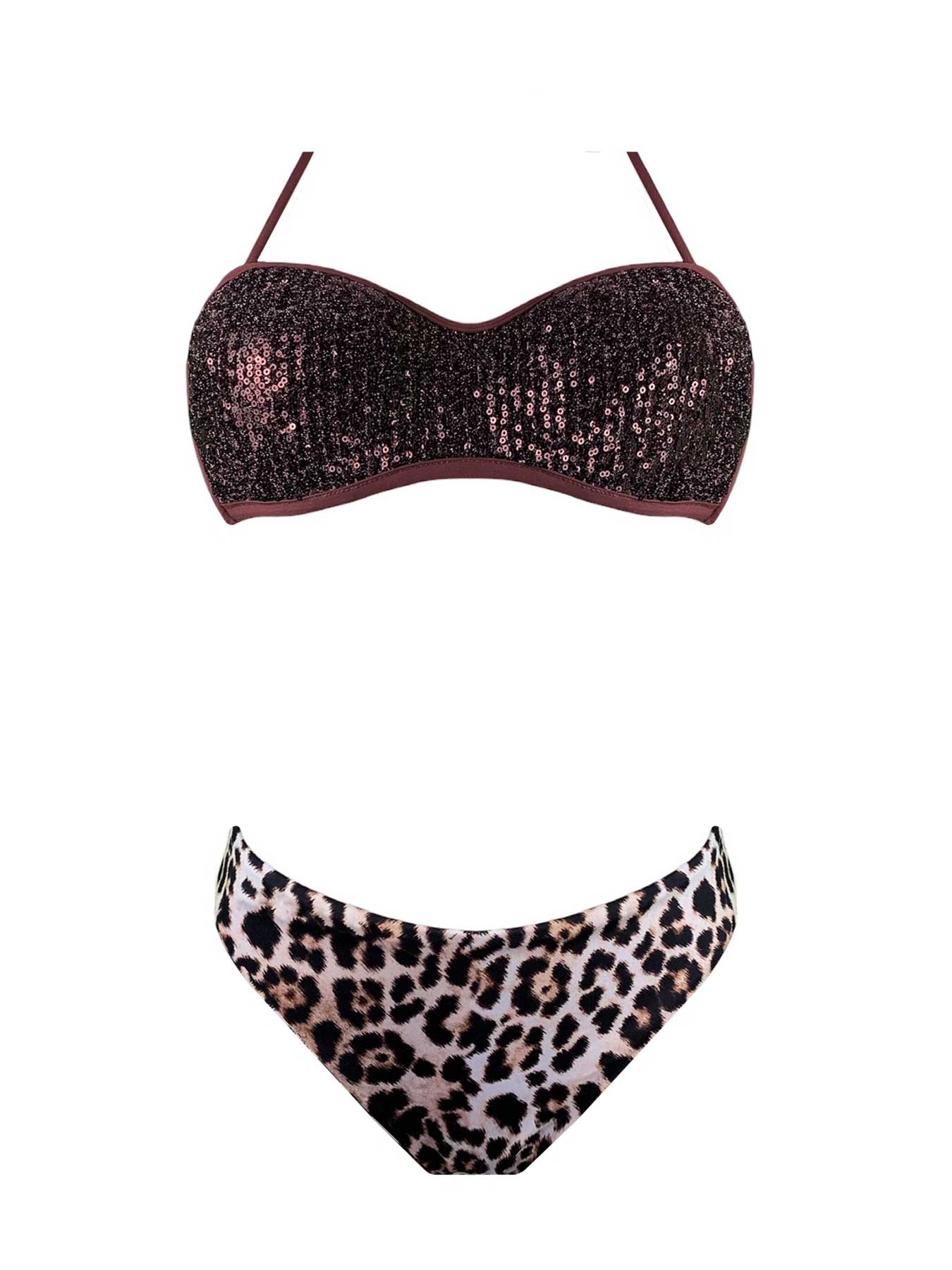 Genius Bikini Balconcino Paillettes Maku Cioccolato - Bikini D'amare Riccione