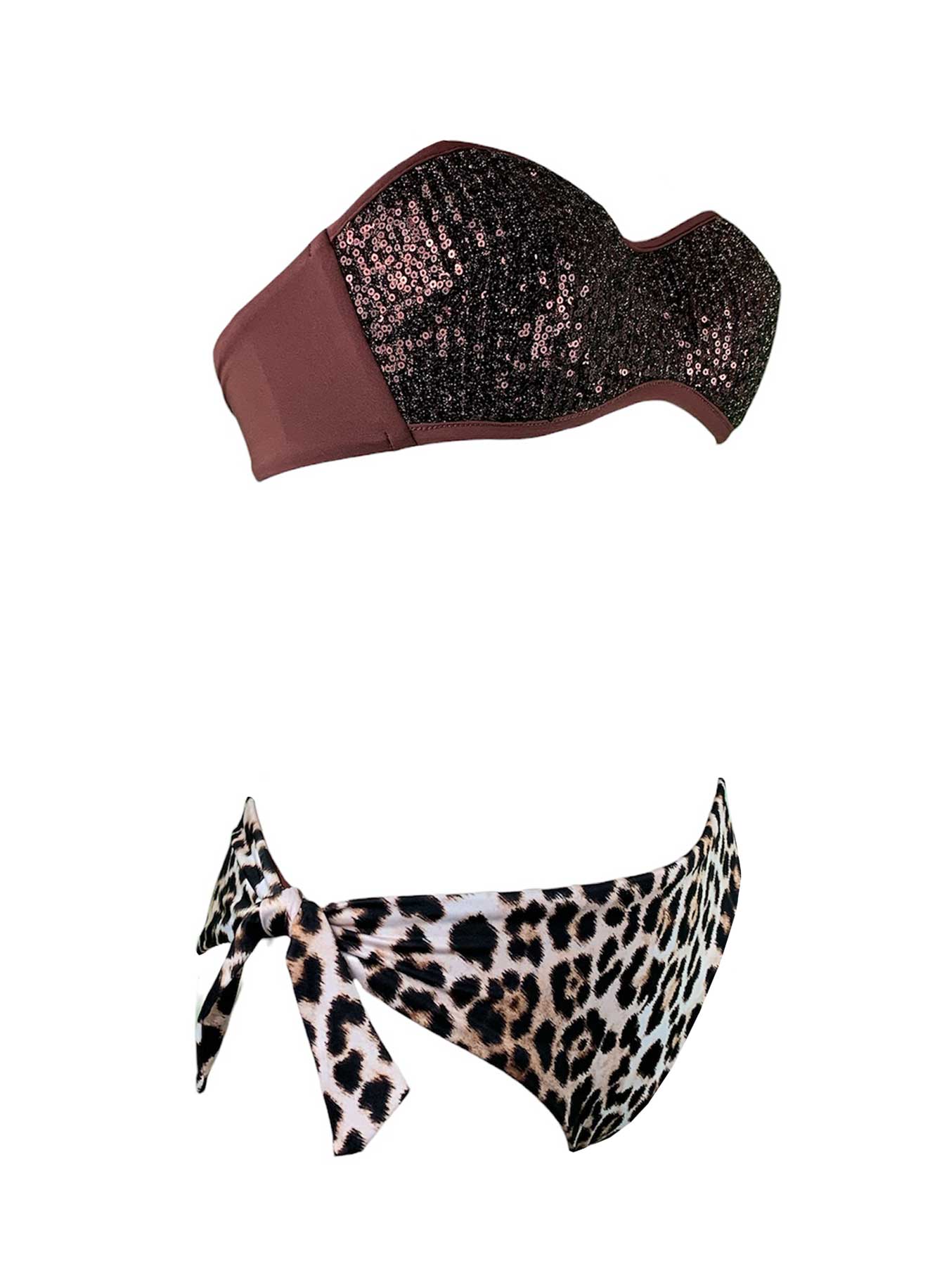 Genius Bikini Balconcino Paillettes Maku Cioccolato - Bikini D'amare Riccione