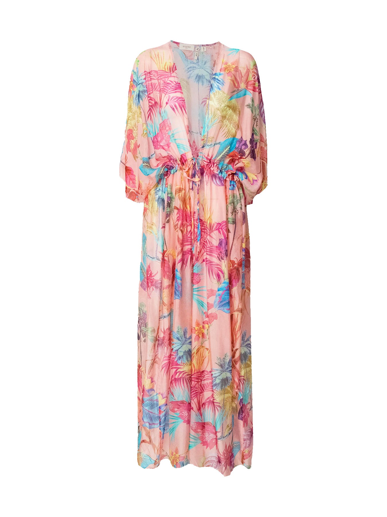 GUESS Kimono Lungo All Over Fantasia Floreale Rosa GUESS