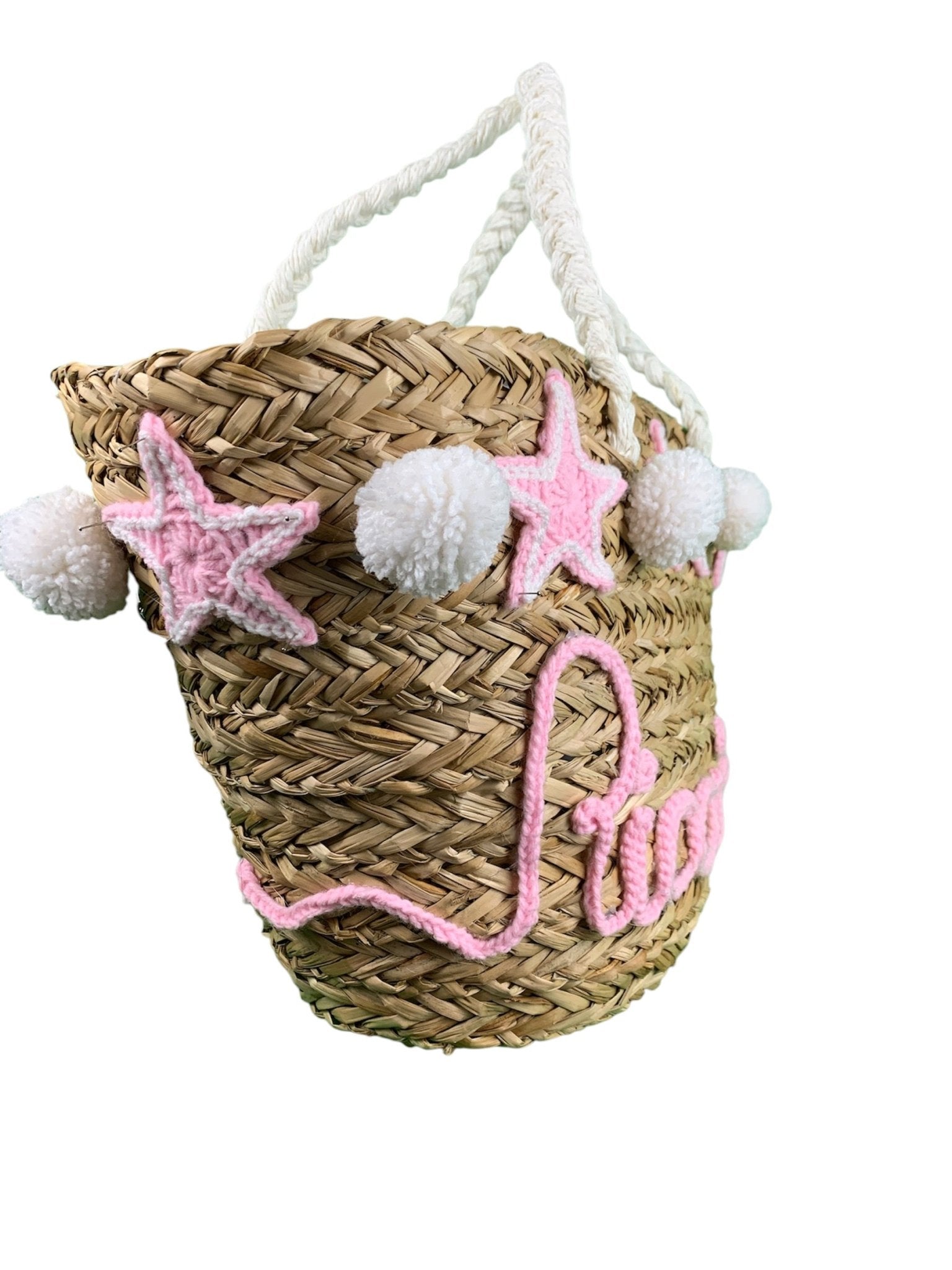 Borsa Mare Paglia Stelle Riccione Rosa Bikini D'amare